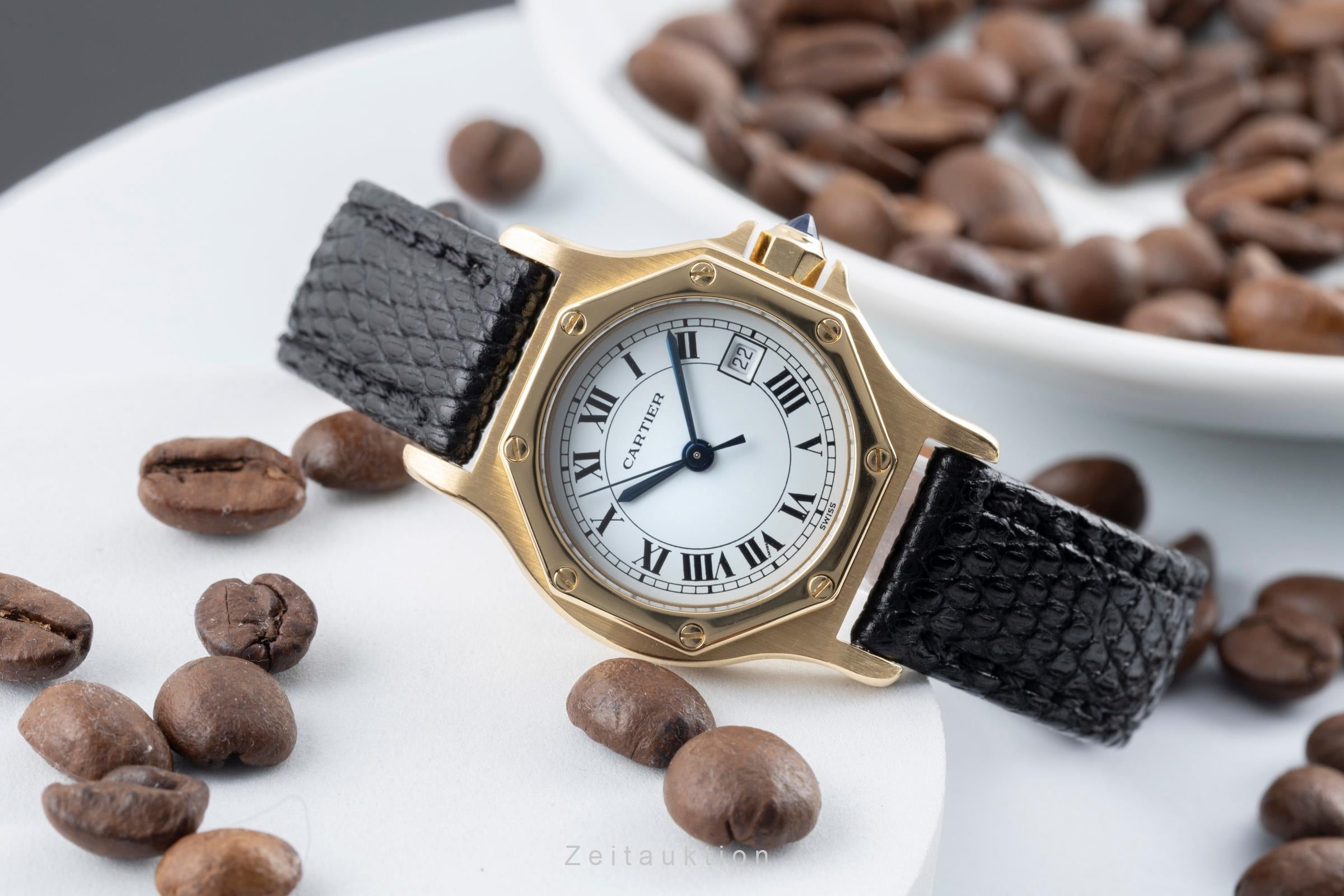 Cartier Santos Ronde Octagon Lady 18K (0,750) Gold Automatik Damenuhr Ref. 2969 [2601619]