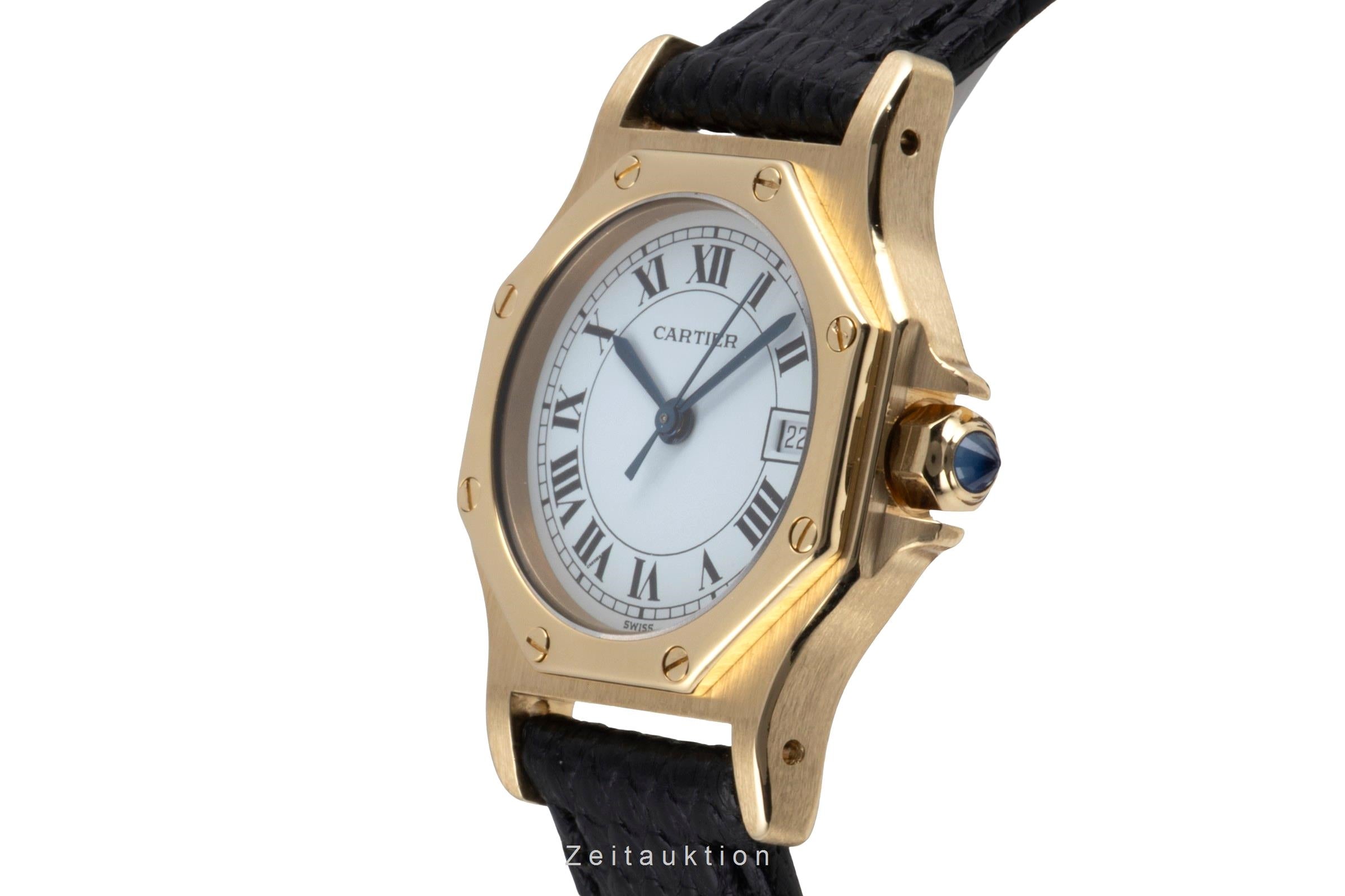 Cartier Santos Ronde Octagon Lady 18K (0,750) Gold Automatik Damenuhr Ref. 2969 [2601619]