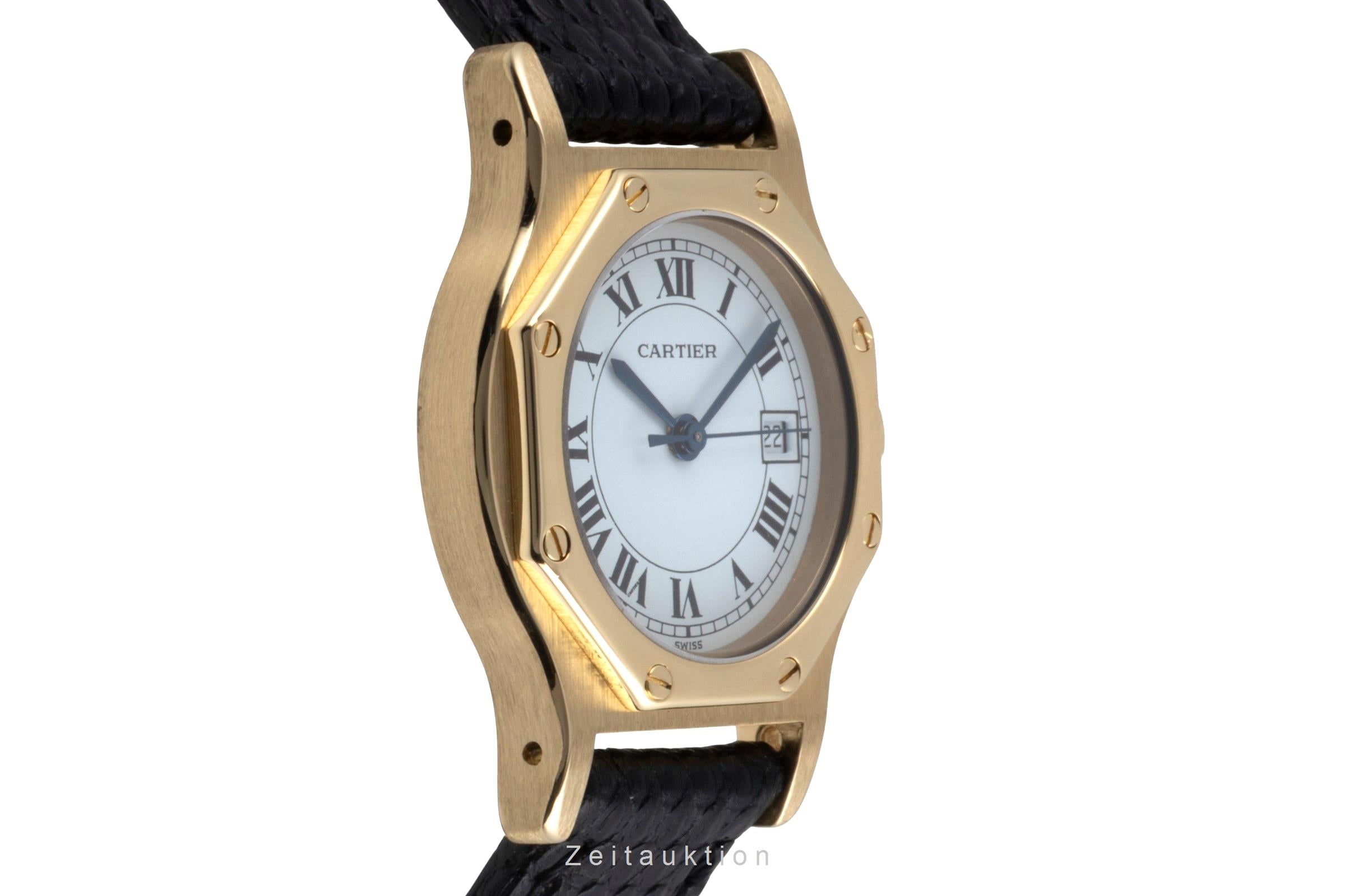 Cartier Santos Ronde Octagon Lady 18K (0,750) Gold Automatik Damenuhr Ref. 2969 [2601619]