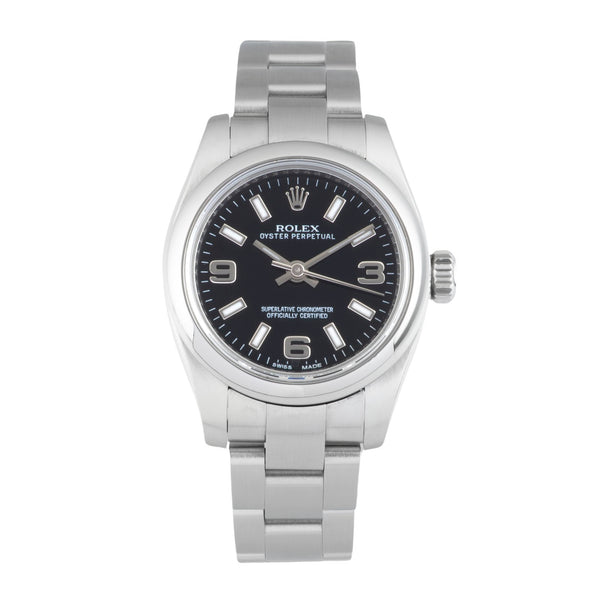 Rolex Oyster Perpetual Lady Automatik Edelstahl Damenuhr Ref 176200 Papiere 2008 [2601621]