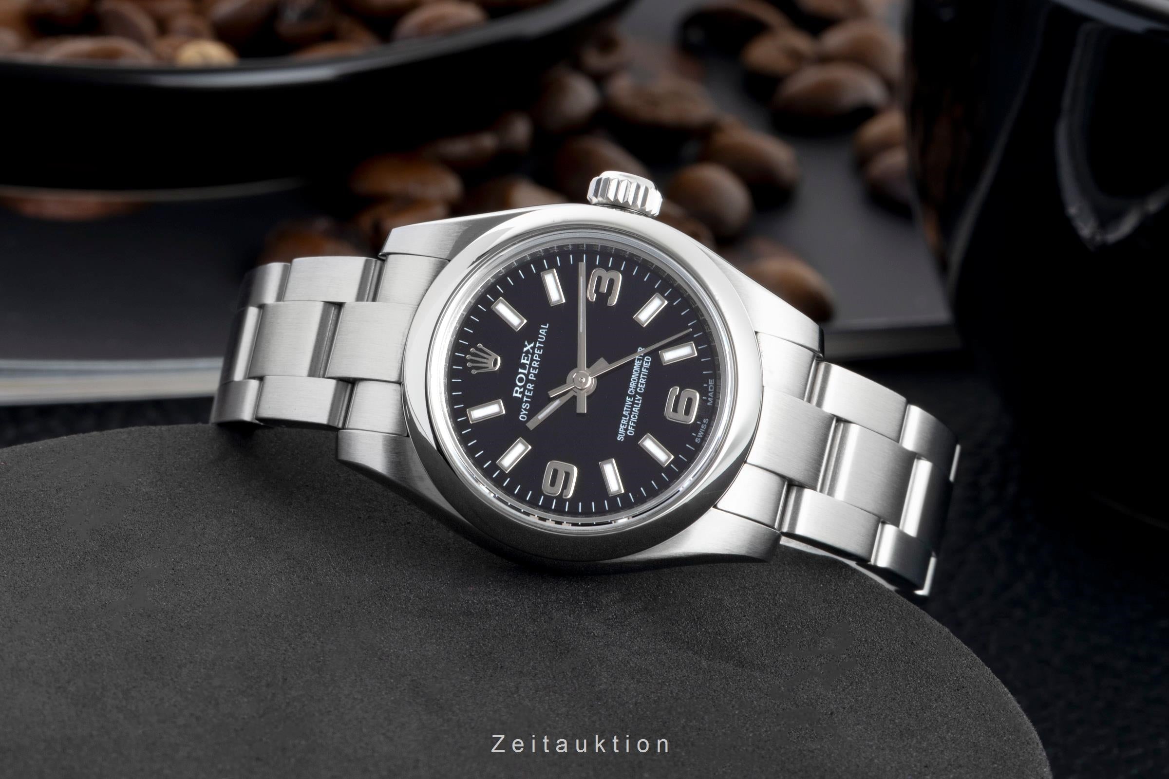 Rolex Oyster Perpetual Lady Automatik Edelstahl Damenuhr Ref 176200 Papiere 2008 [2601621]