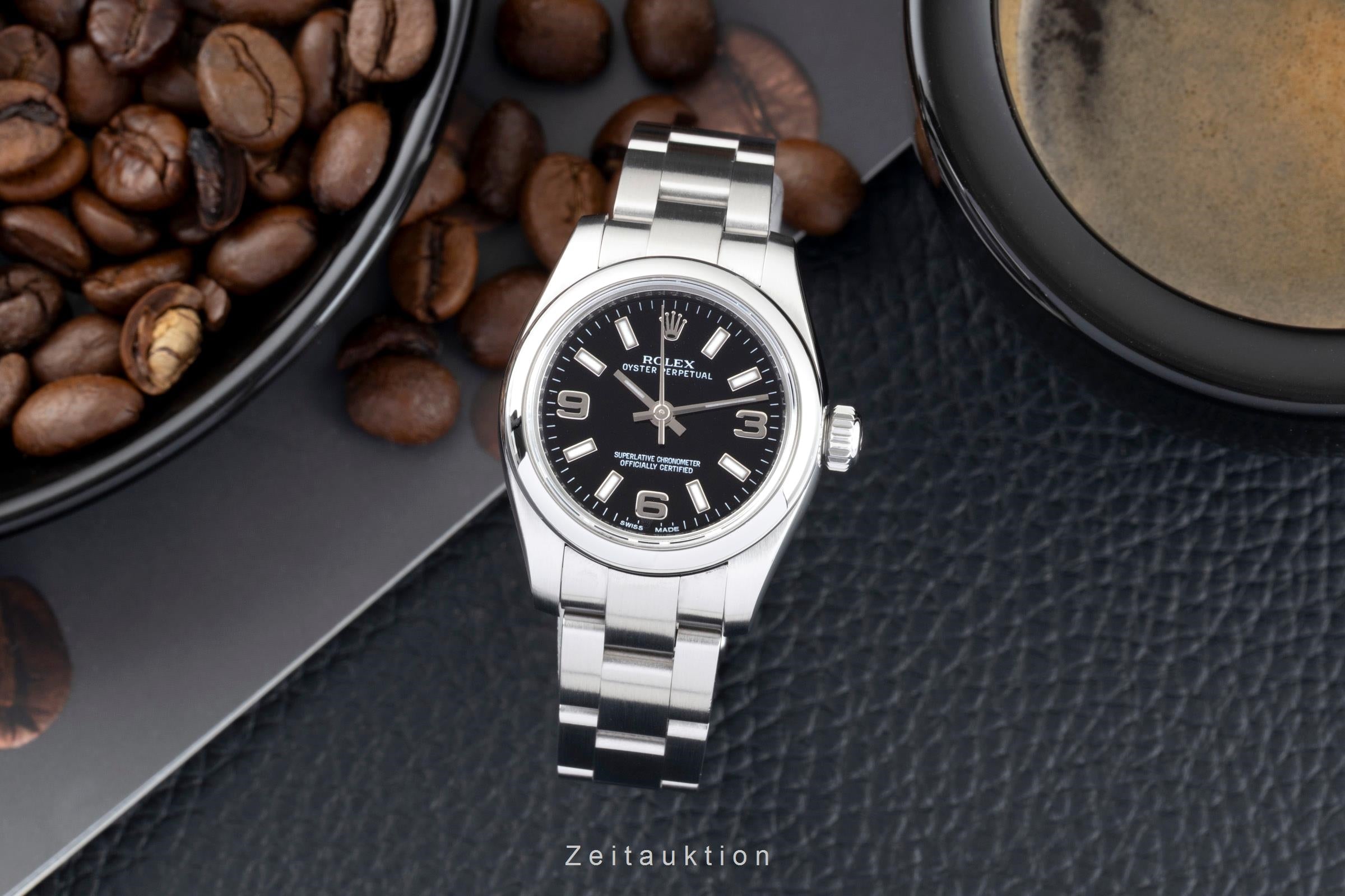 Rolex Oyster Perpetual Lady Automatik Edelstahl Damenuhr Ref 176200 Papiere 2008 [2601621]