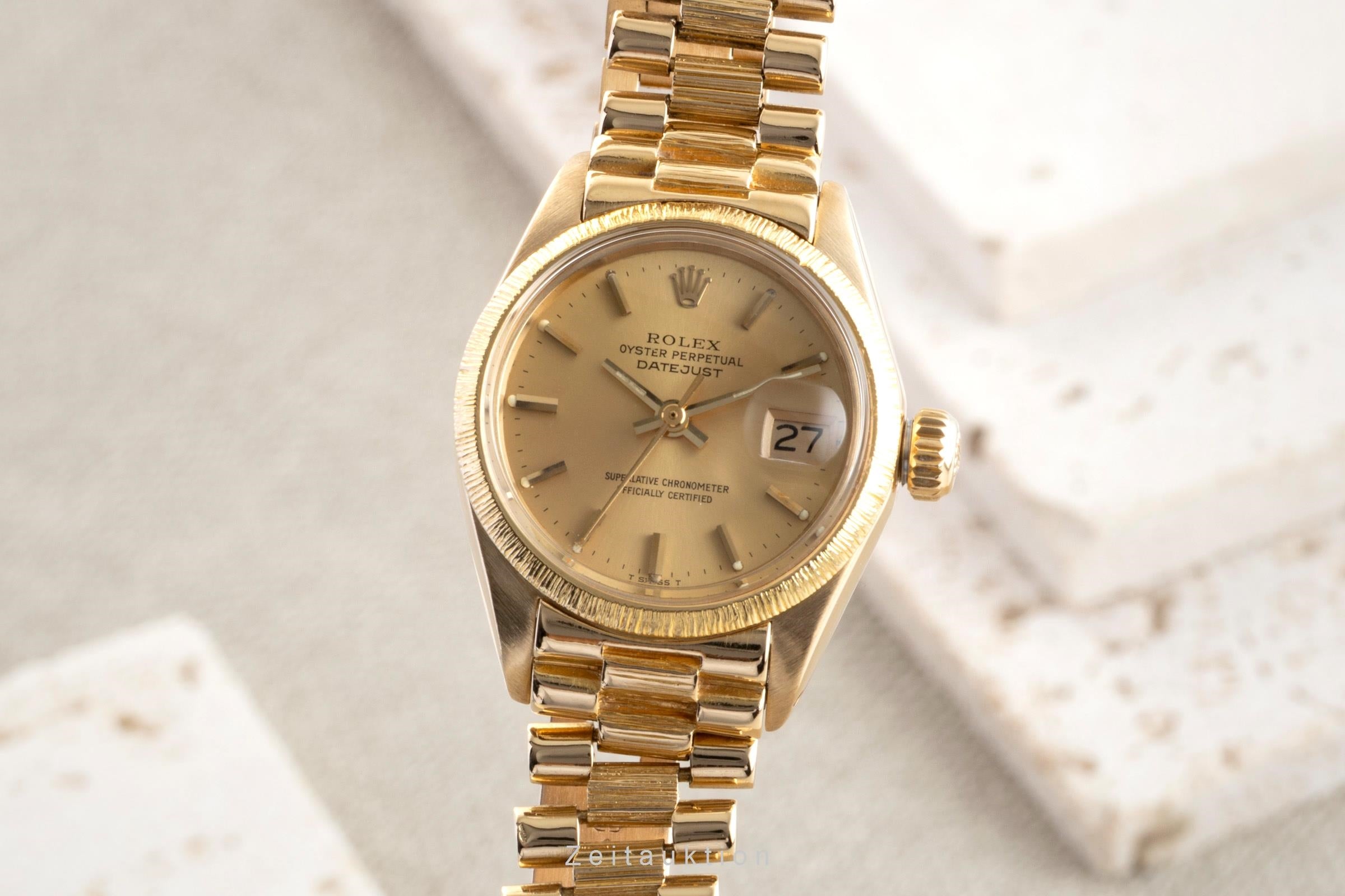 Rolex Lady Datejust 18 ct gold automatic women's watch 6927 Vintage  [2601670]