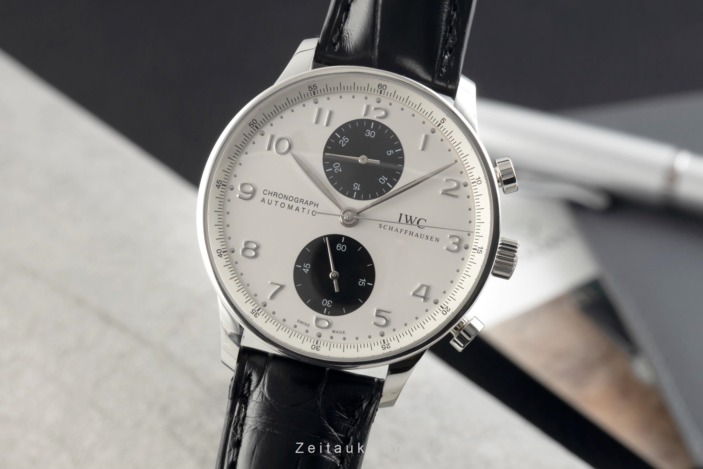 IWC Portugieser chronograph steel automatic men's watch IW371411 LP: 9100EUR  [2601686]