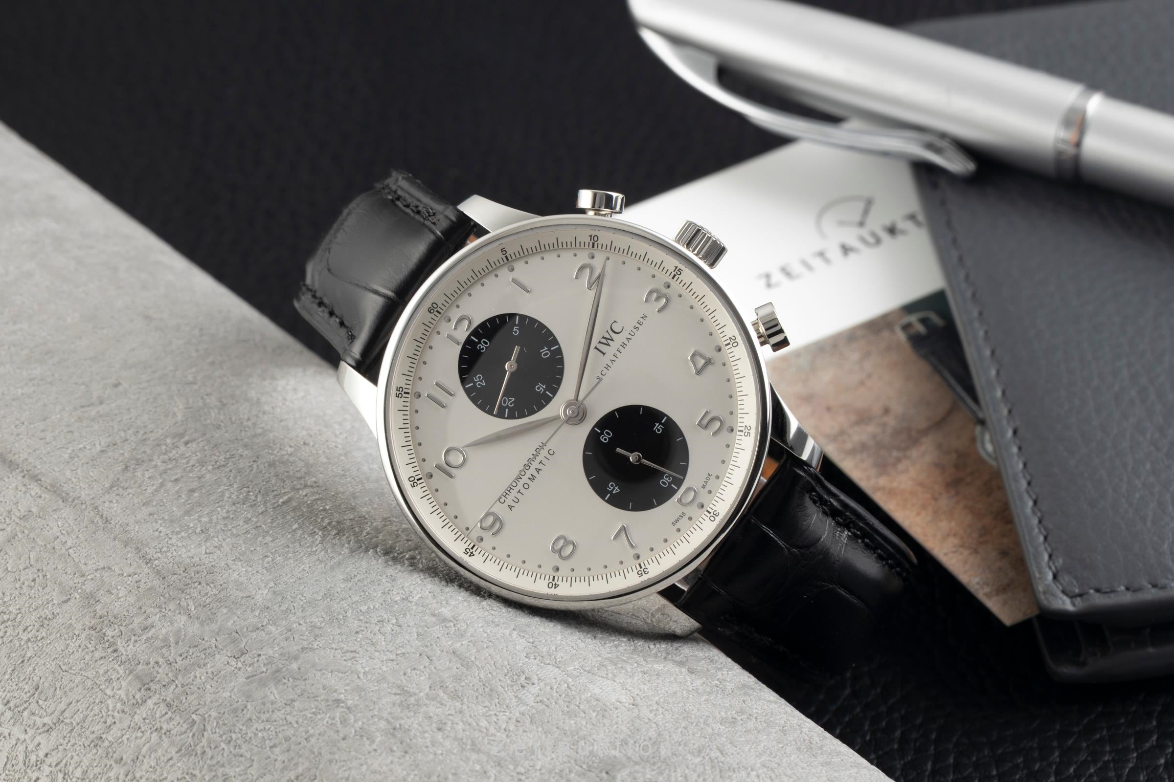 IWC Portugieser cronografo acciaio automatismo orologio da uomo IW371411 LP: 9100EUR  [2601686]