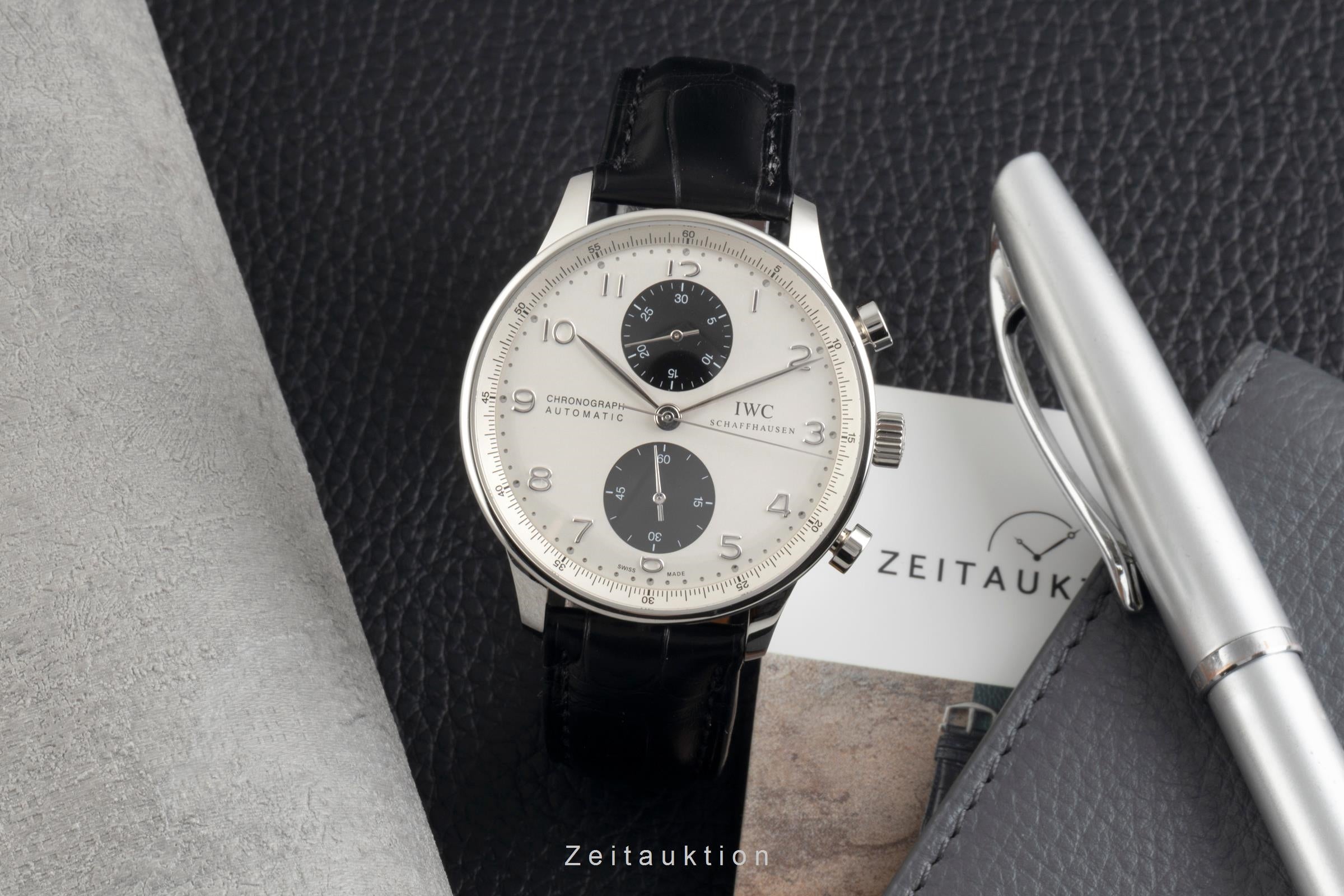 IWC Portugieser cronografo acciaio automatismo orologio da uomo IW371411 LP: 9100EUR  [2601686]