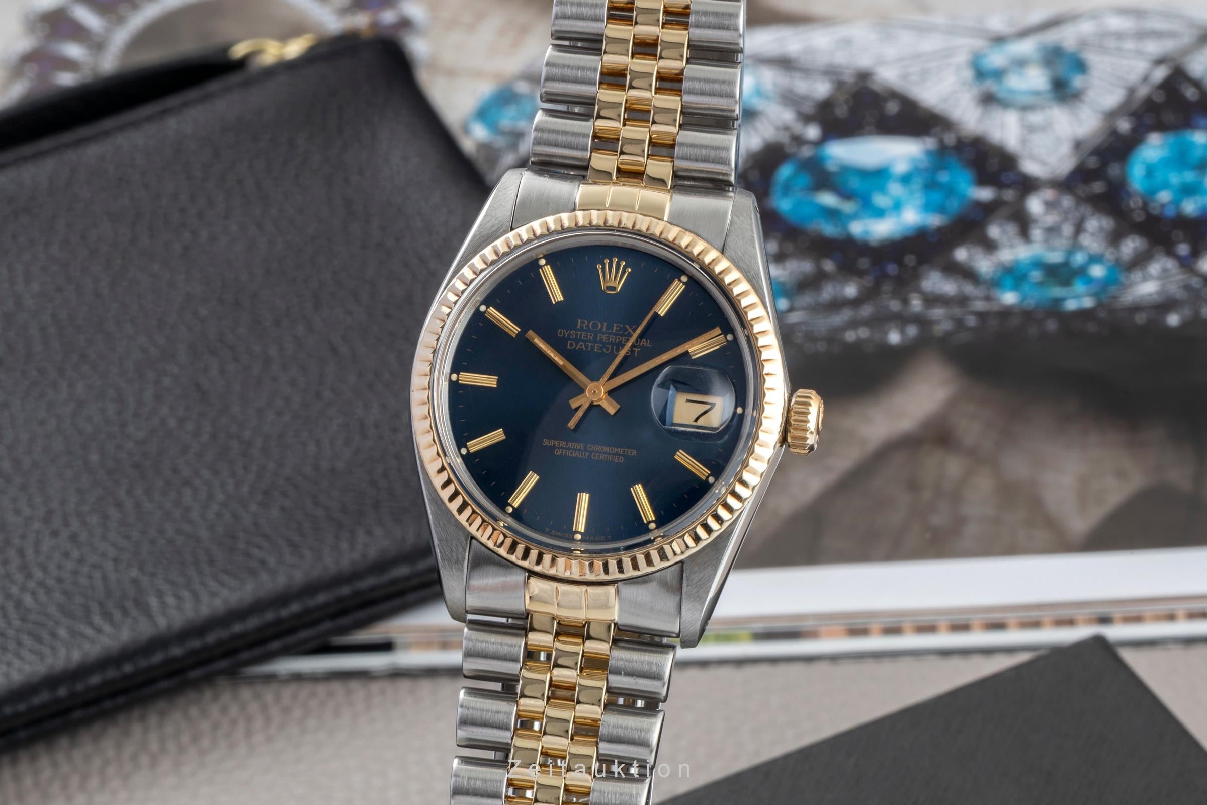 Rolex Datejust acier / or  automatique montre pour hommes 16013 Vintage  [2601687]
