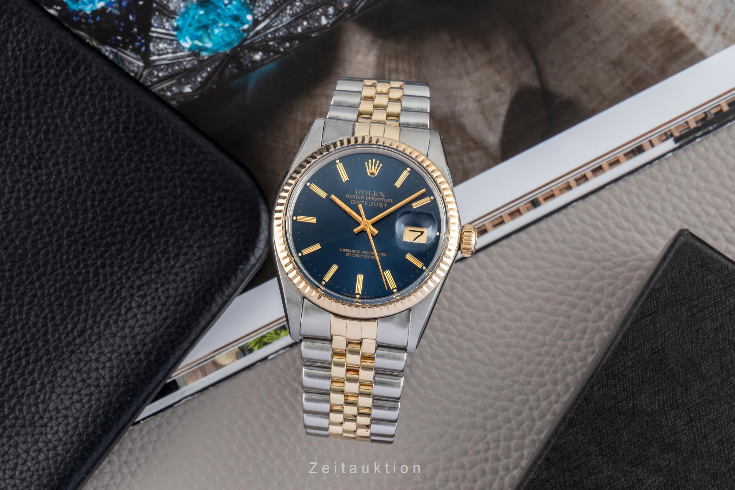 Rolex Datejust acier / or  automatique montre pour hommes 16013 Vintage  [2601687]