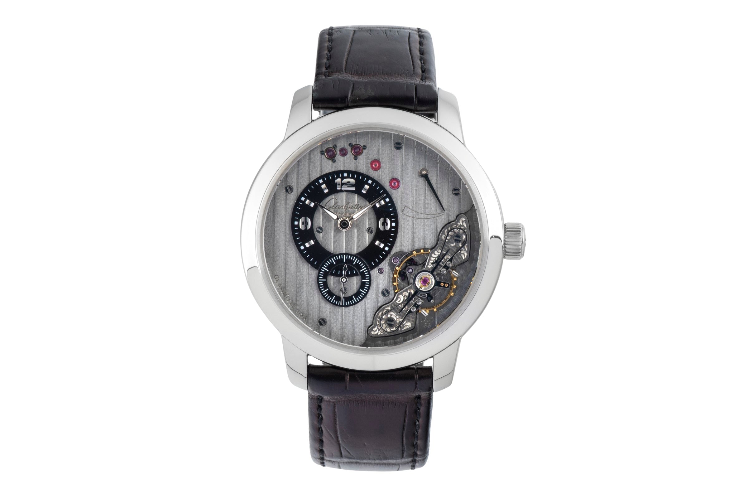 Glashütte PanoMaticInverse steel manual winding men's watch 1-66-06-04-22-62  [2601710]