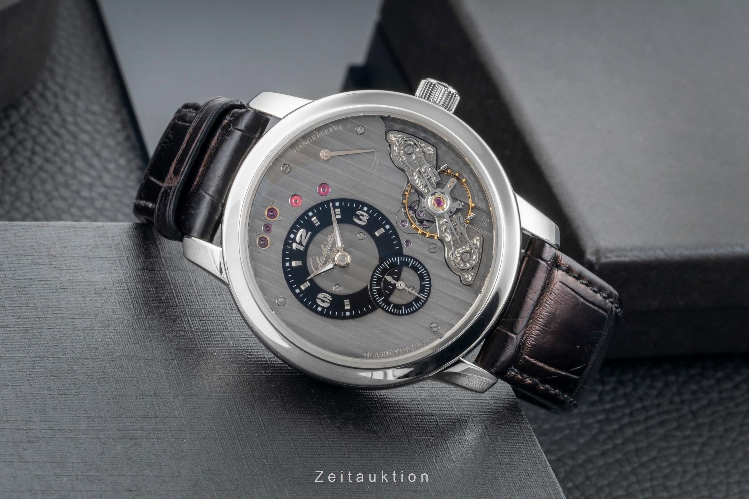 Glashütte PanoMaticInverse acero cuerda manual reloj para caballeros 1-66-06-04-22-62  [2601710]