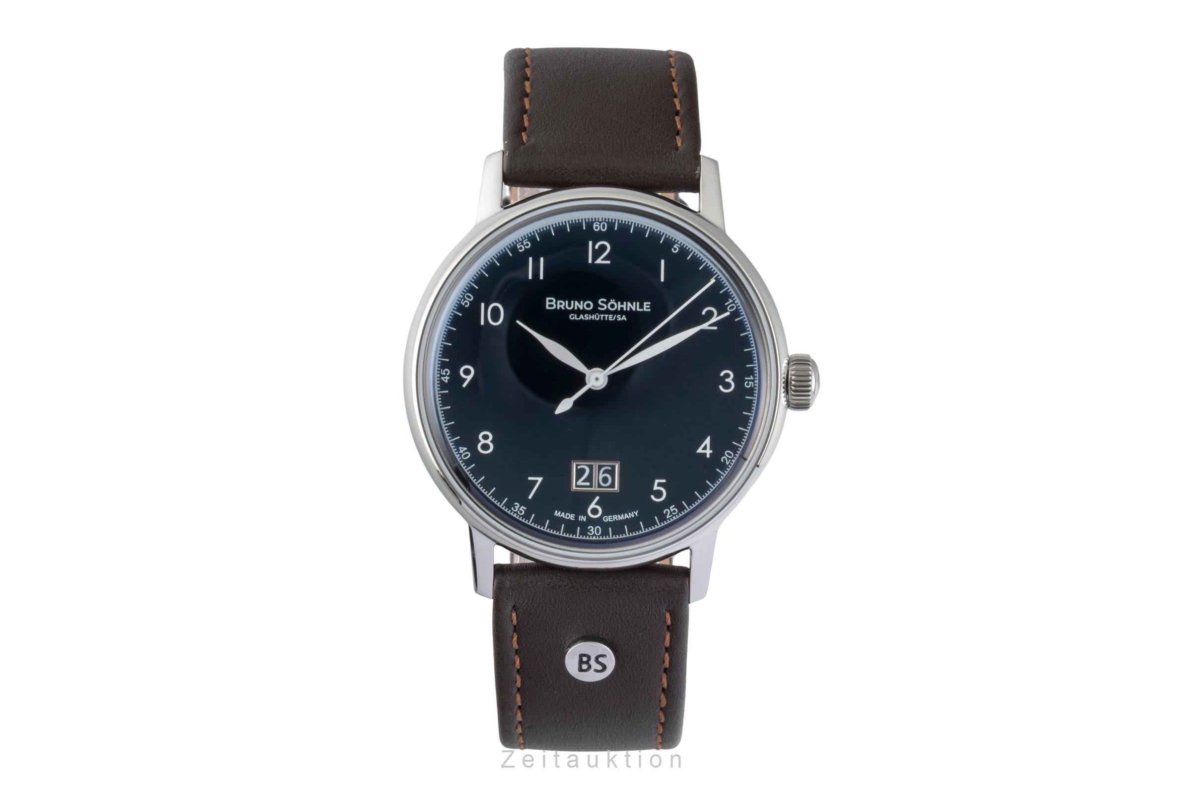 Bruno Söhnle Glashütte Bergamo Big steel quartz men's watch 17-13234-331  [2601715]