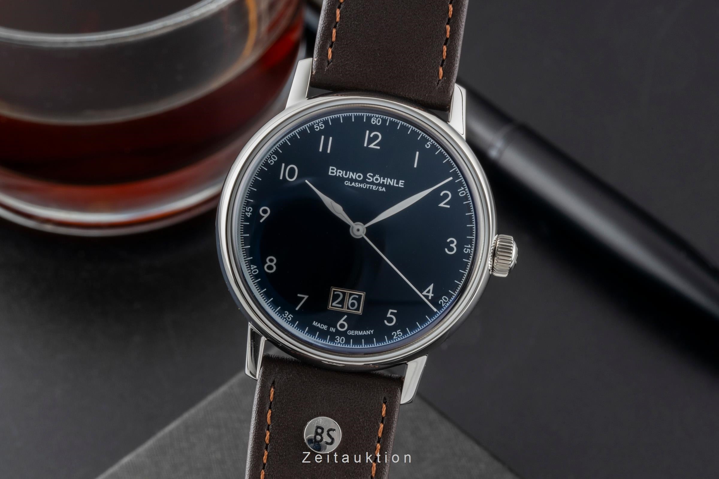 Bruno Söhnle Glashütte Bergamo Big steel quartz men's watch 17-13234-331  [2601715]