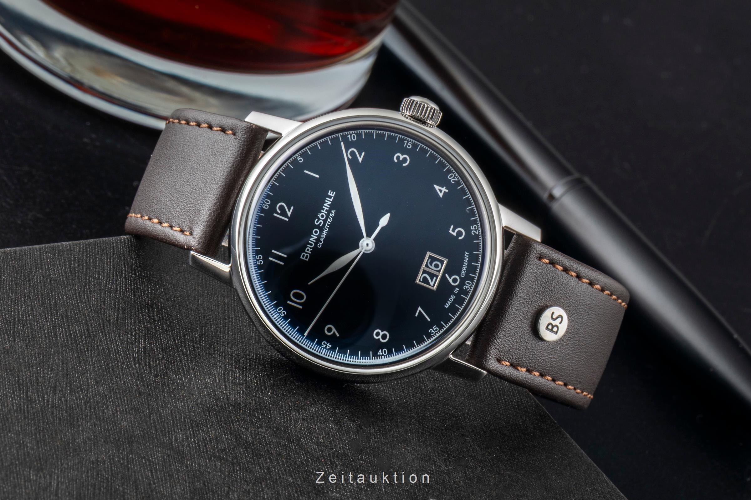 Bruno Söhnle Glashütte Bergamo Big steel quartz men's watch 17-13234-331  [2601715]