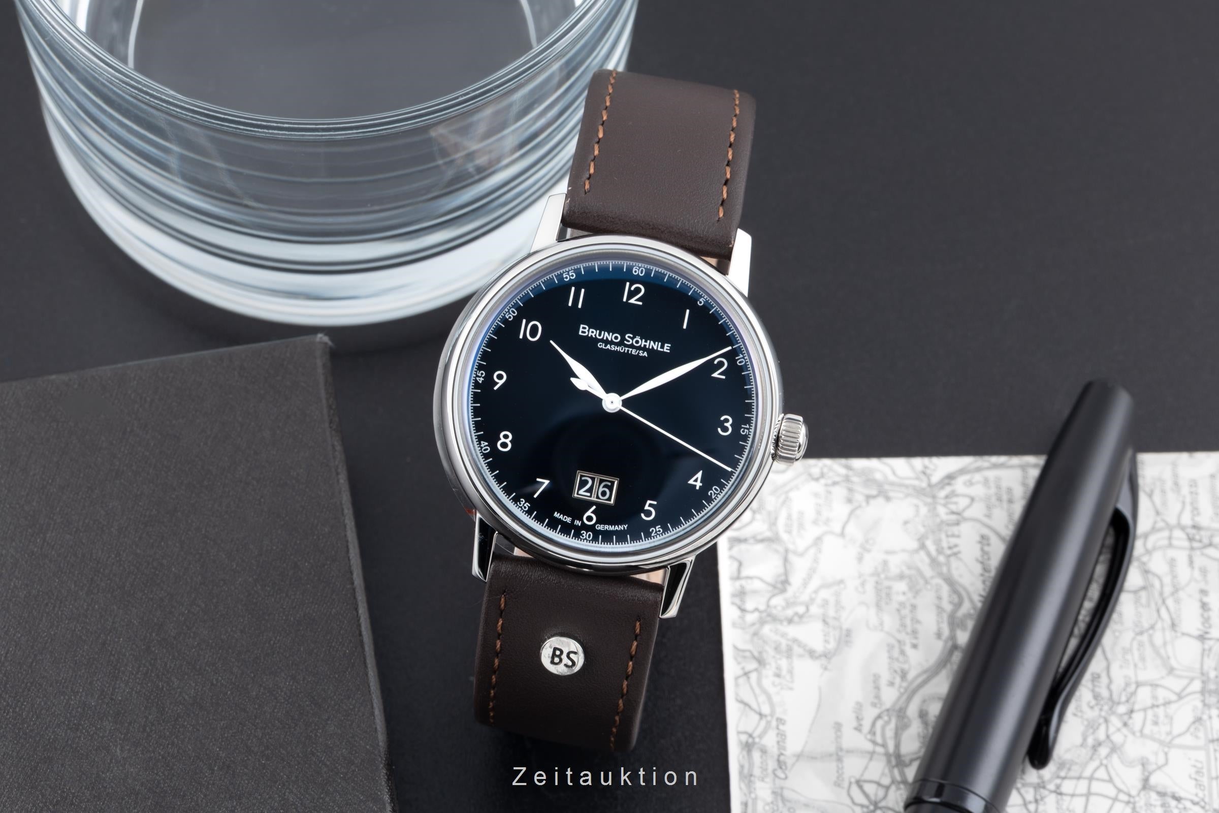 Bruno Söhnle Glashütte Bergamo Big steel quartz men's watch 17-13234-331  [2601715]