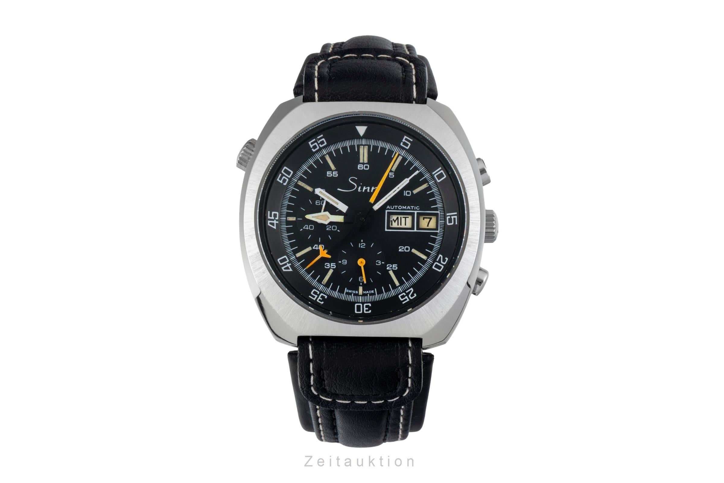 Sinn 141 GMT Chronograph Stahl Automatik Lemania Vintage Klassiker [2601733]