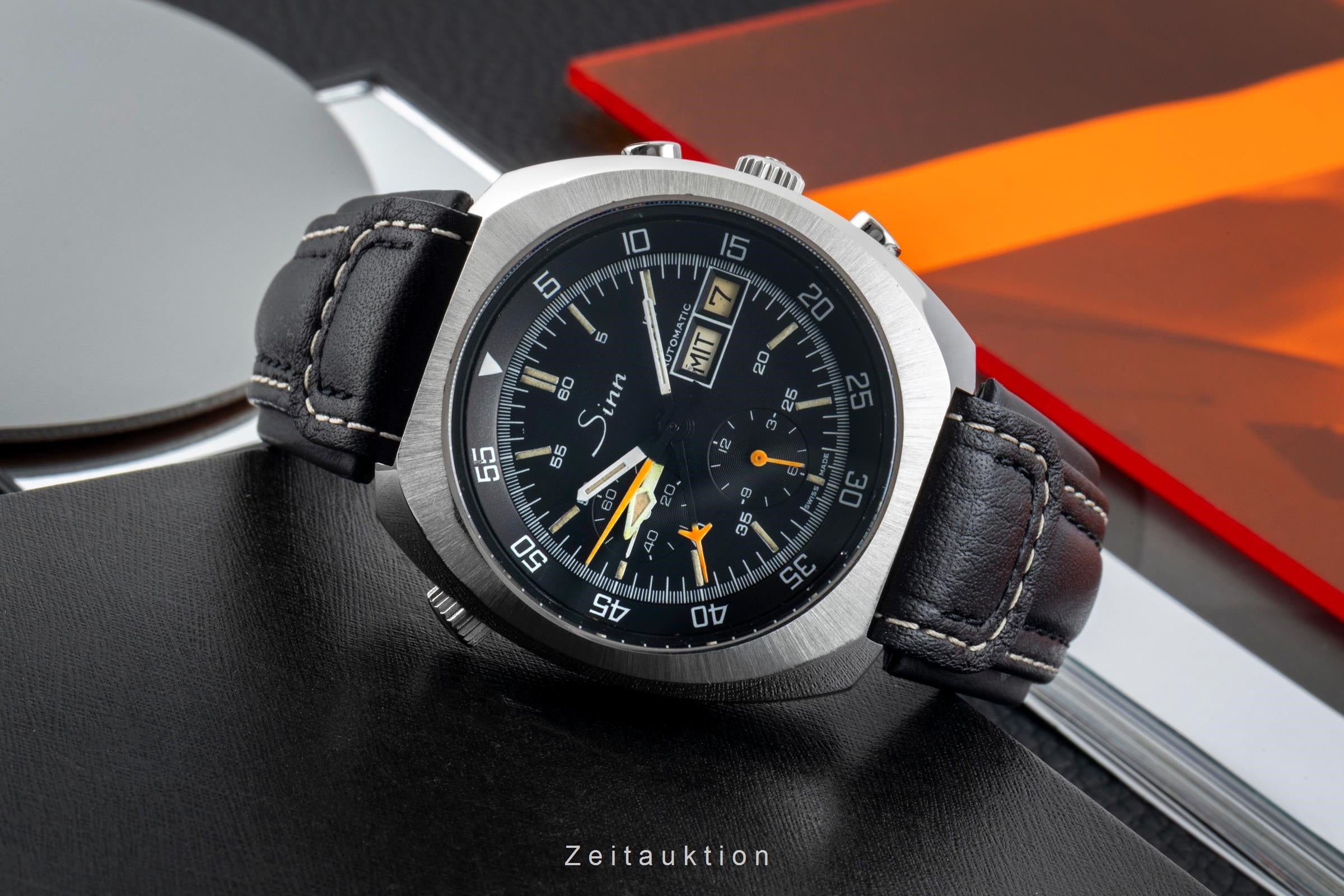 Sinn 141 GMT Chronograph Stahl Automatik Lemania Vintage Klassiker [2601733]