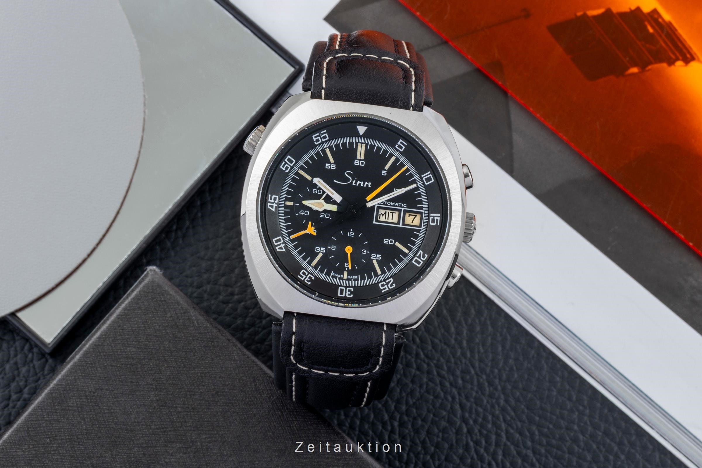 Sinn 141 GMT Chronograph Stahl Automatik Lemania Vintage Klassiker [2601733]