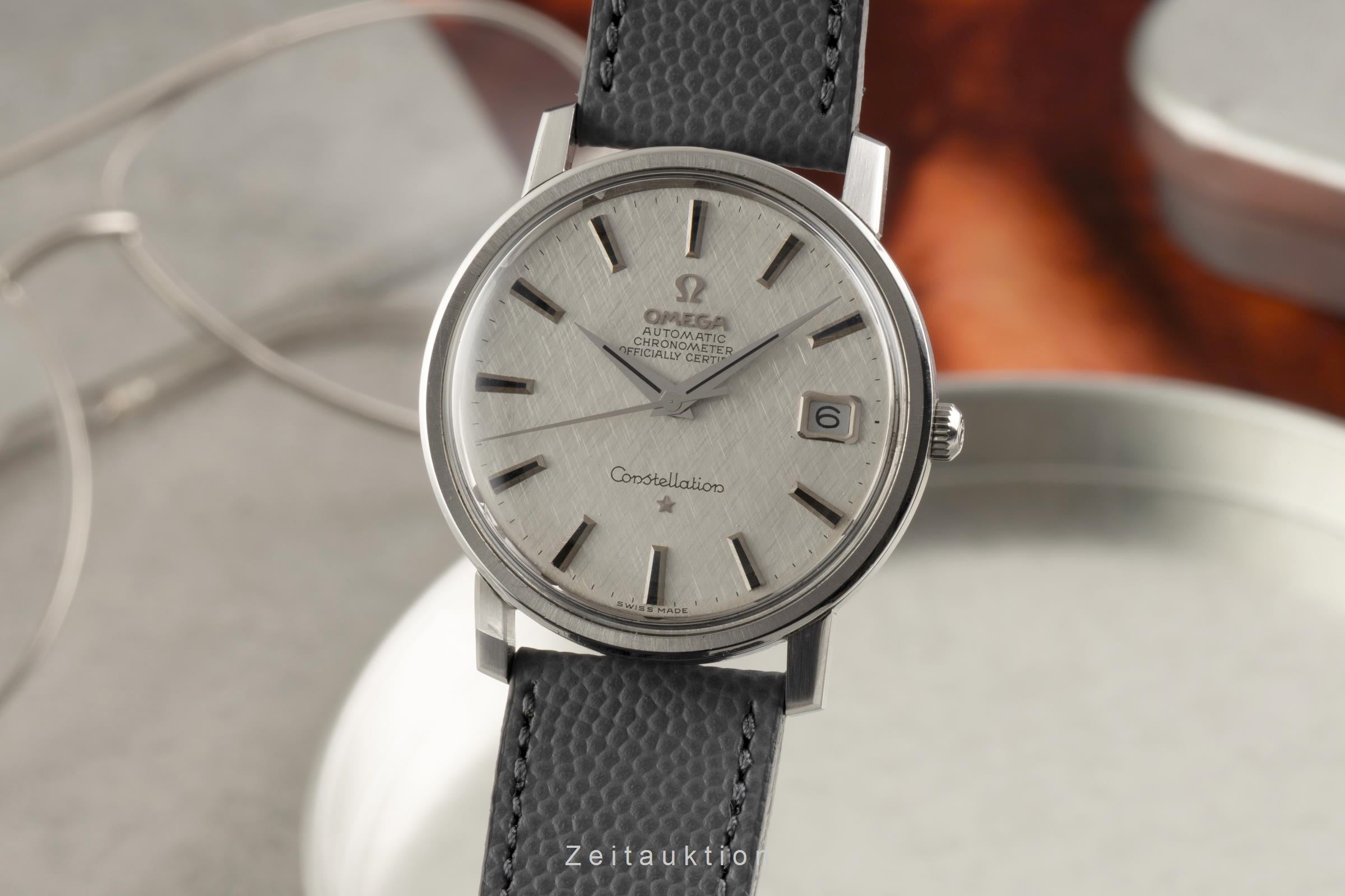 Omega Constellation Stahl Automatik Herrenuhr Linen Dial Ref. 168.018 Vintage  [2601743]