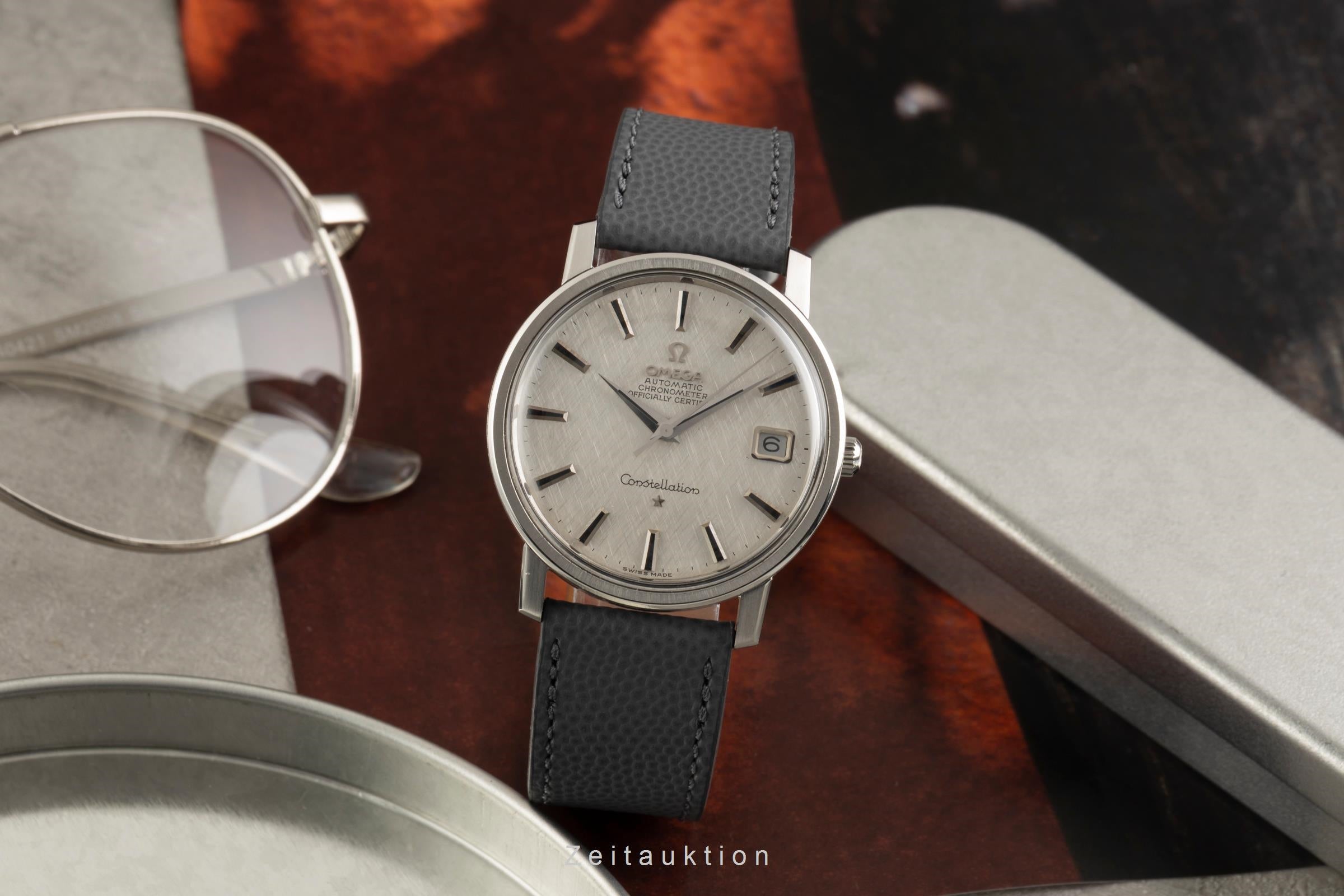 Omega Constellation Stahl Automatik Herrenuhr Linen Dial Ref. 168.018 Vintage  [2601743]