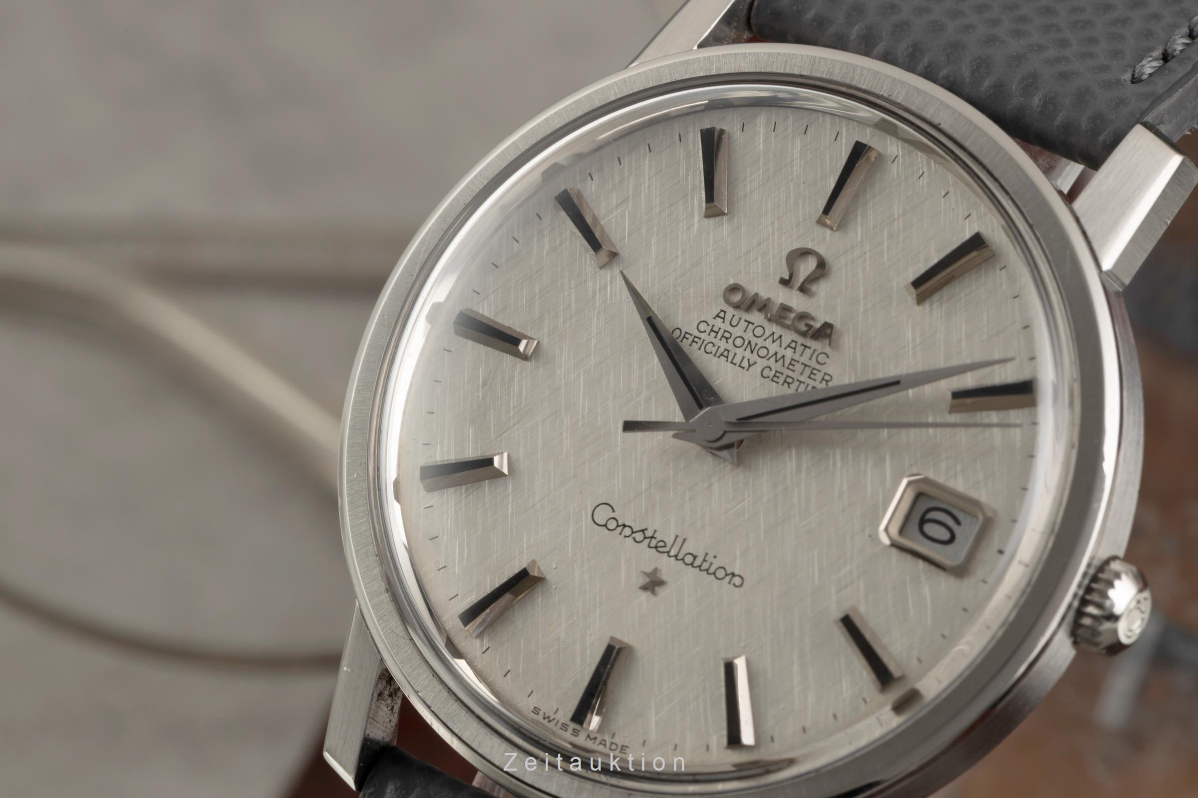 Omega Constellation Stahl Automatik Herrenuhr Linen Dial Ref. 168.018 Vintage  [2601743]