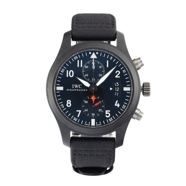 IWC Fliegerchronograph chronographe céramique / titane automatique montre pour hommes IW388001 LP: 9900EUR  [2601747]