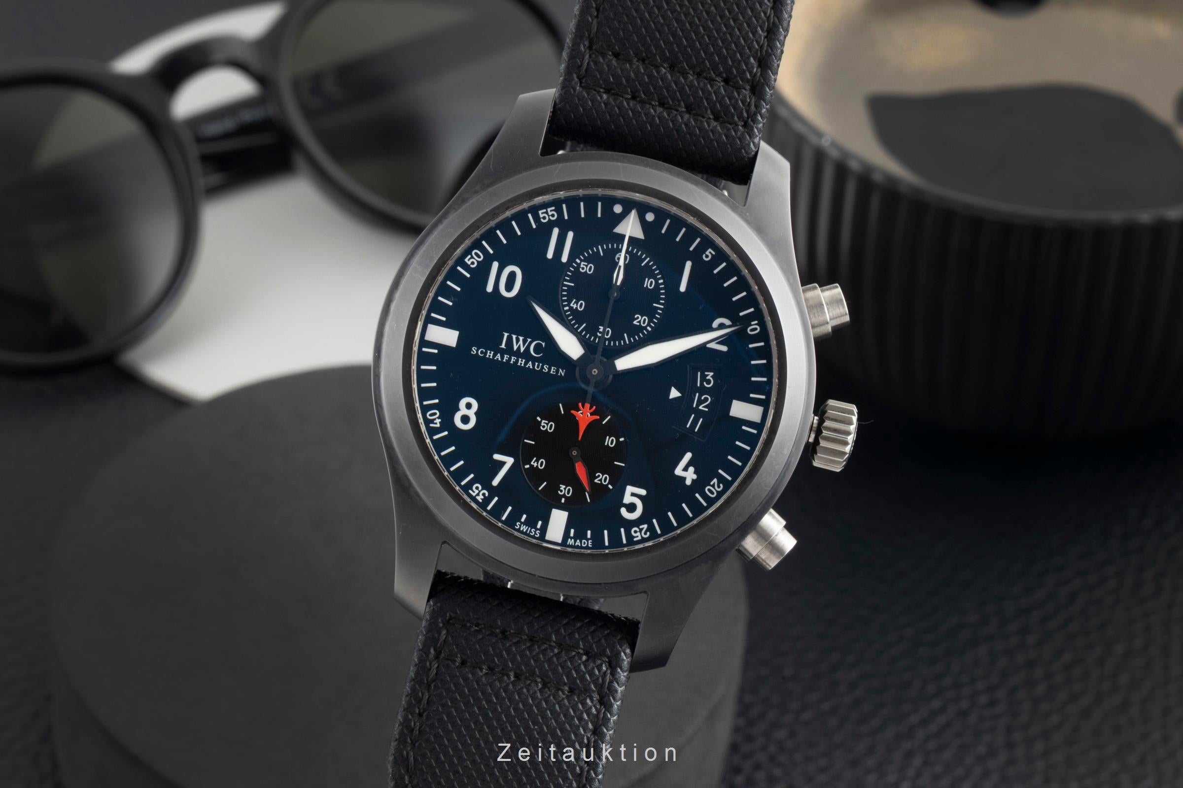 IWC Fliegerchronograph chronographe céramique / titane automatique montre pour hommes IW388001 LP: 9900EUR  [2601747]