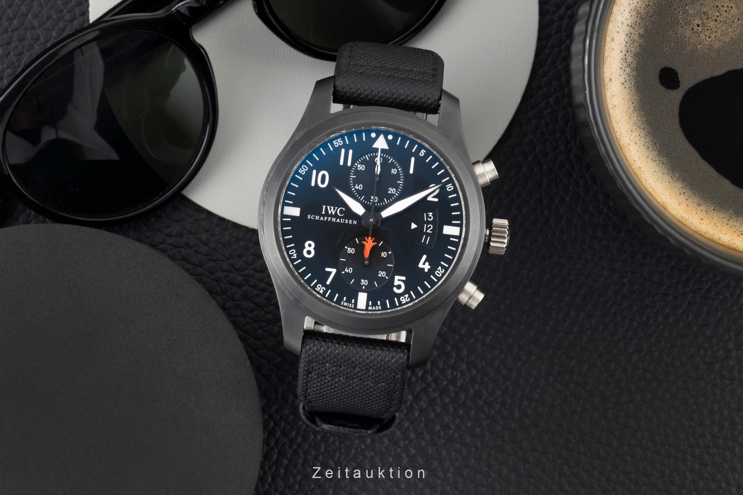 IWC Fliegerchronograph chronographe céramique / titane automatique montre pour hommes IW388001 LP: 9900EUR  [2601747]