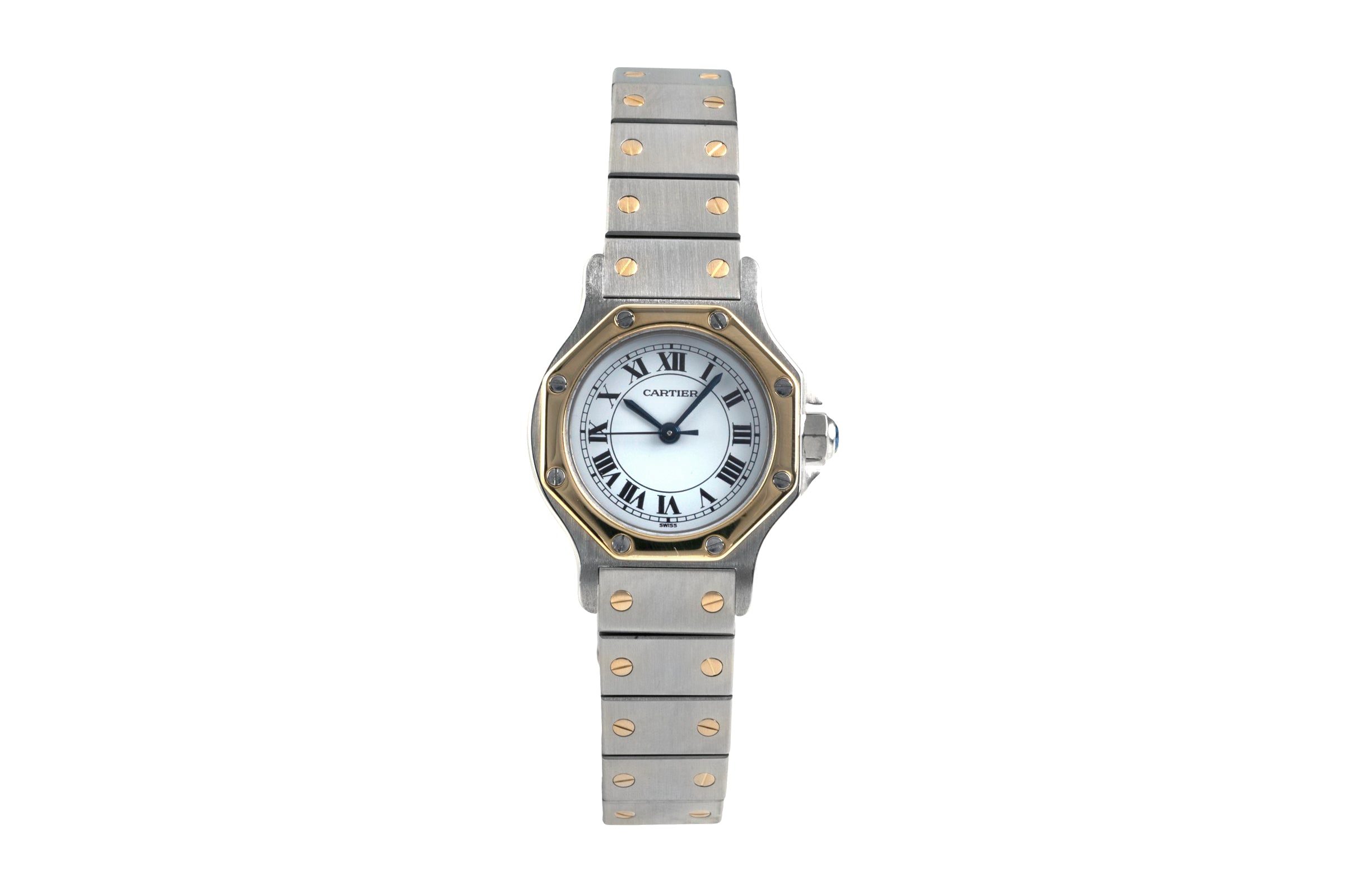 Cartier Santos steel / gold automatic women's watch 0907  [2601757]