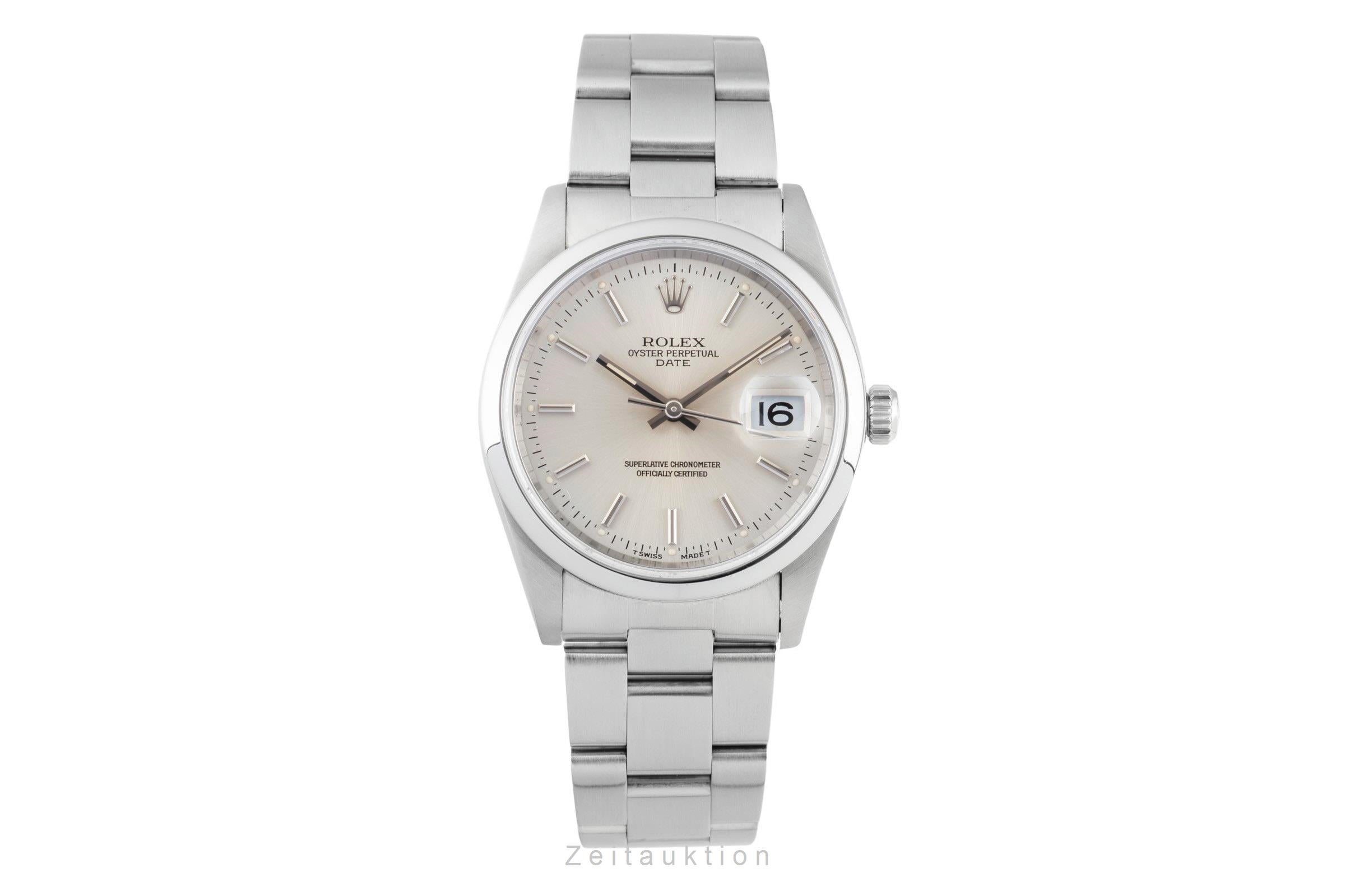 Rolex Date 34 Silver Dial Oyster Stahl Automatik Herrenuhr Ref. 15200 T-Serie  [2601763]