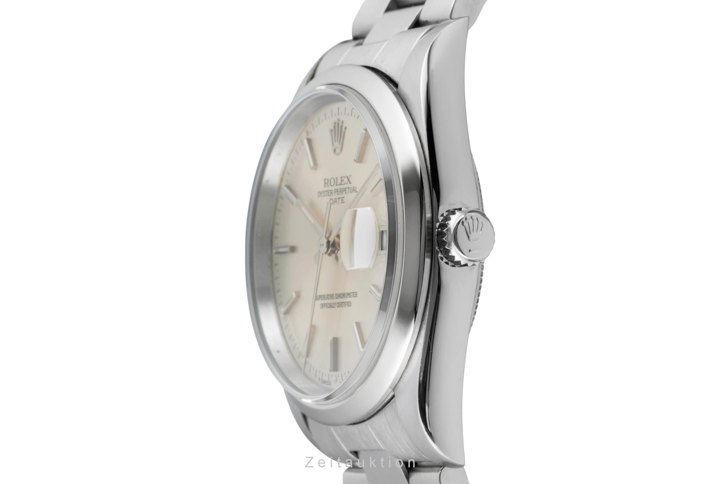 Rolex Date 34 Silver Dial Oyster Stahl Automatik Herrenuhr Ref. 15200 T-Serie  [2601763]