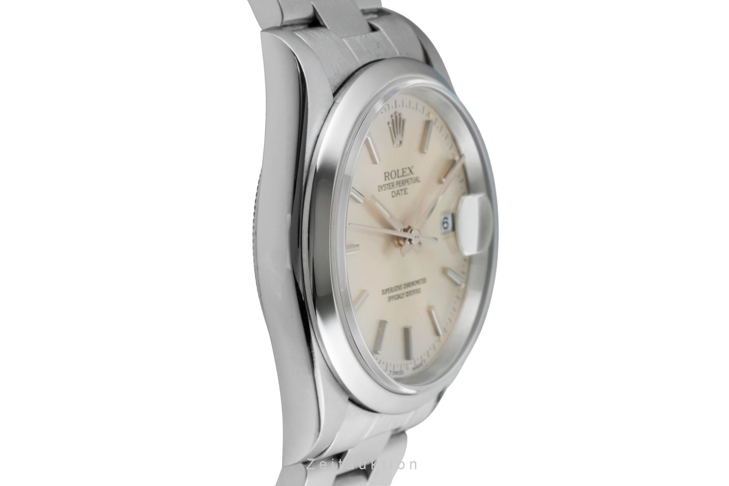 Rolex Date 34 Silver Dial Oyster Stahl Automatik Herrenuhr Ref. 15200 T-Serie  [2601763]