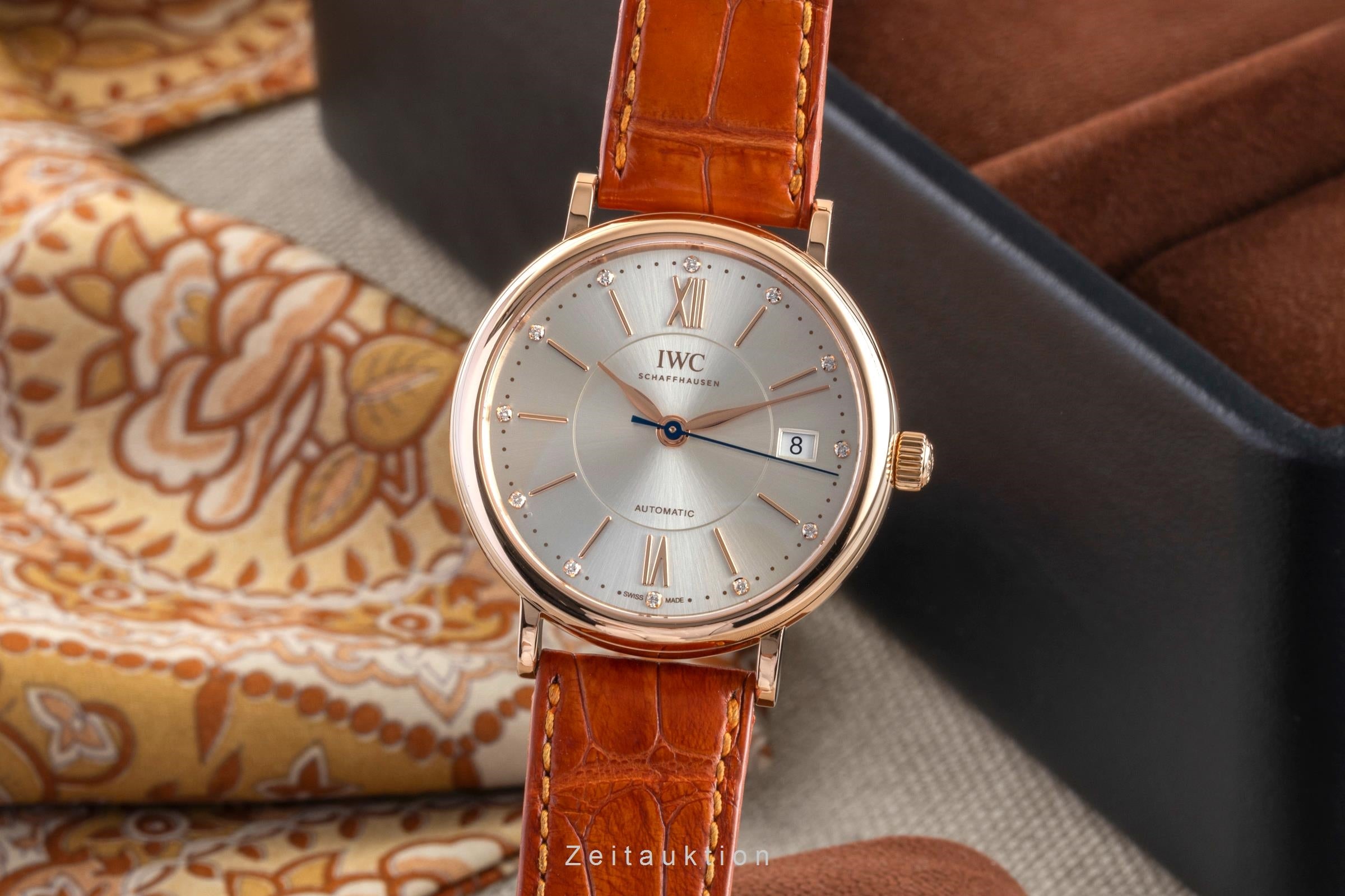 IWC Portofino 18k (0,750) Roségold Diamanten Automatik Ref IW458105 Papiere 2016 [2601765]