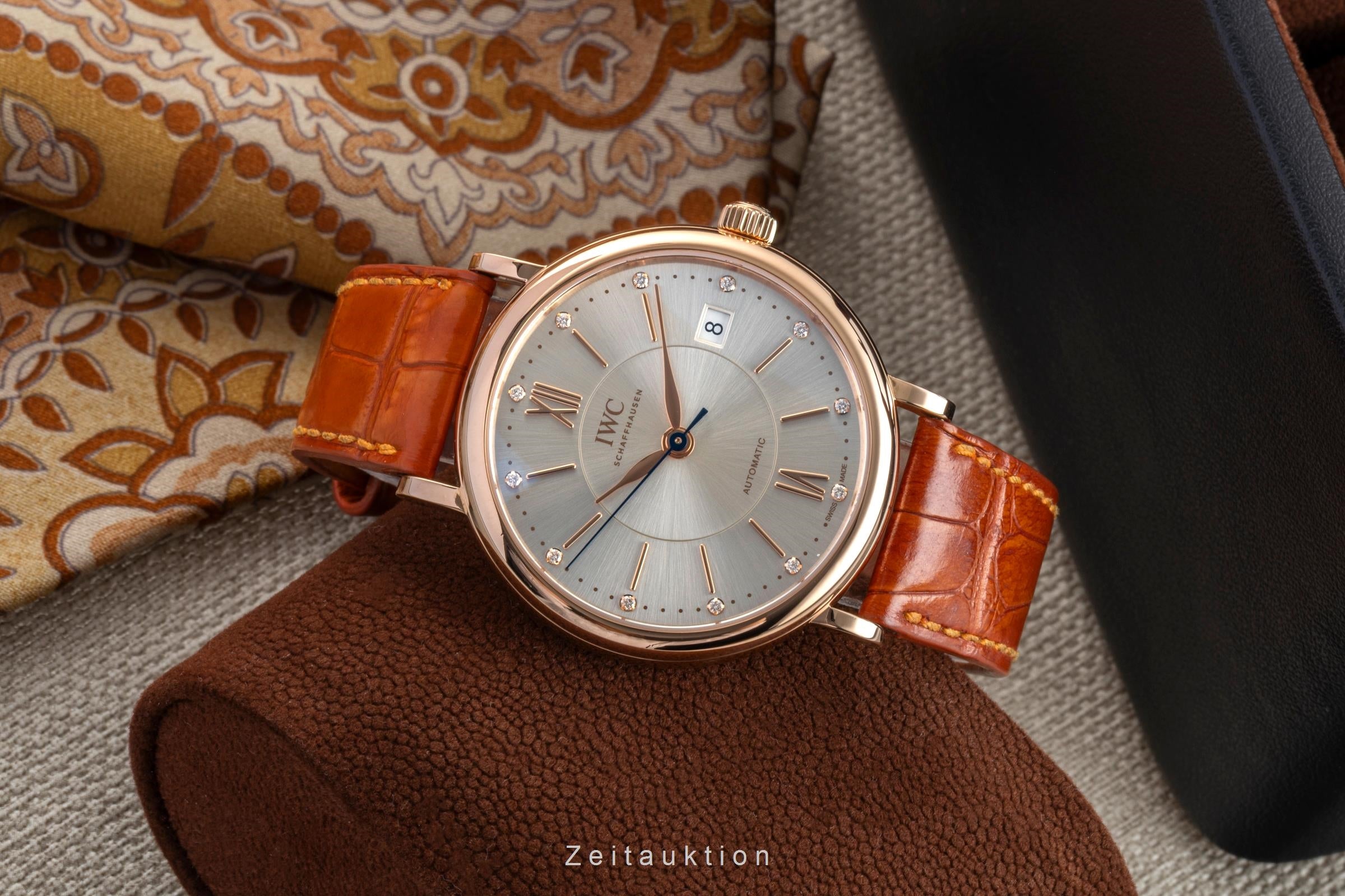 IWC Portofino 18k (0,750) Roségold Diamanten Automatik Ref IW458105 Papiere 2016 [2601765]