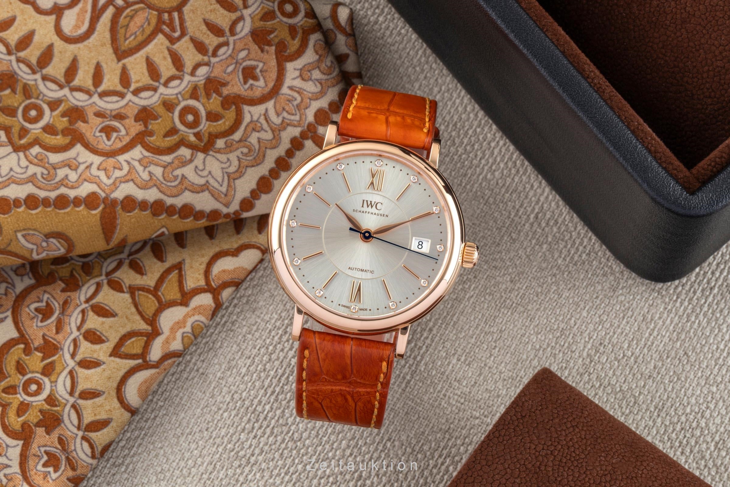 IWC Portofino 18k (0,750) Roségold Diamanten Automatik Ref IW458105 Papiere 2016 [2601765]