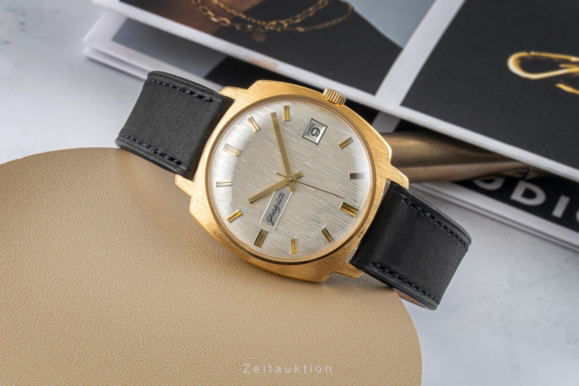 Glashütte Spezimatic latón bañado en oro automático reloj para caballeros Vintage  [2601782]