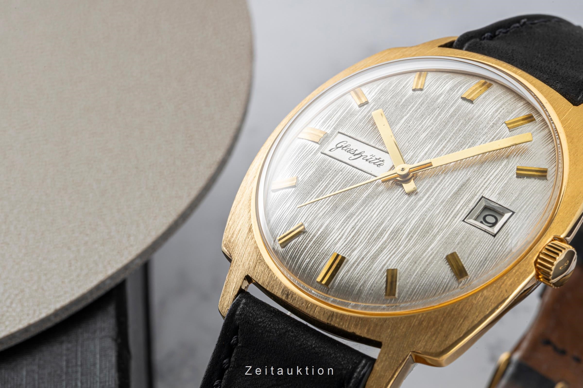 Glashütte Spezimatic latón bañado en oro automático reloj para caballeros Vintage  [2601782]