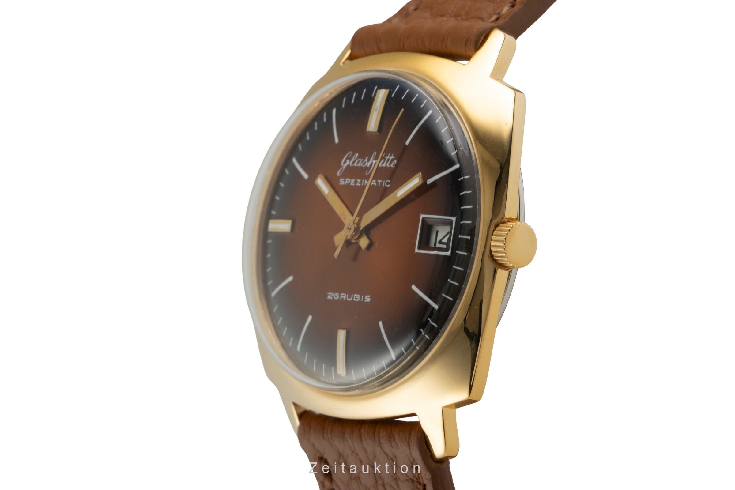 Glashütte Spezimatic latón bañado en oro automático reloj para caballeros Vintage  [2601783]