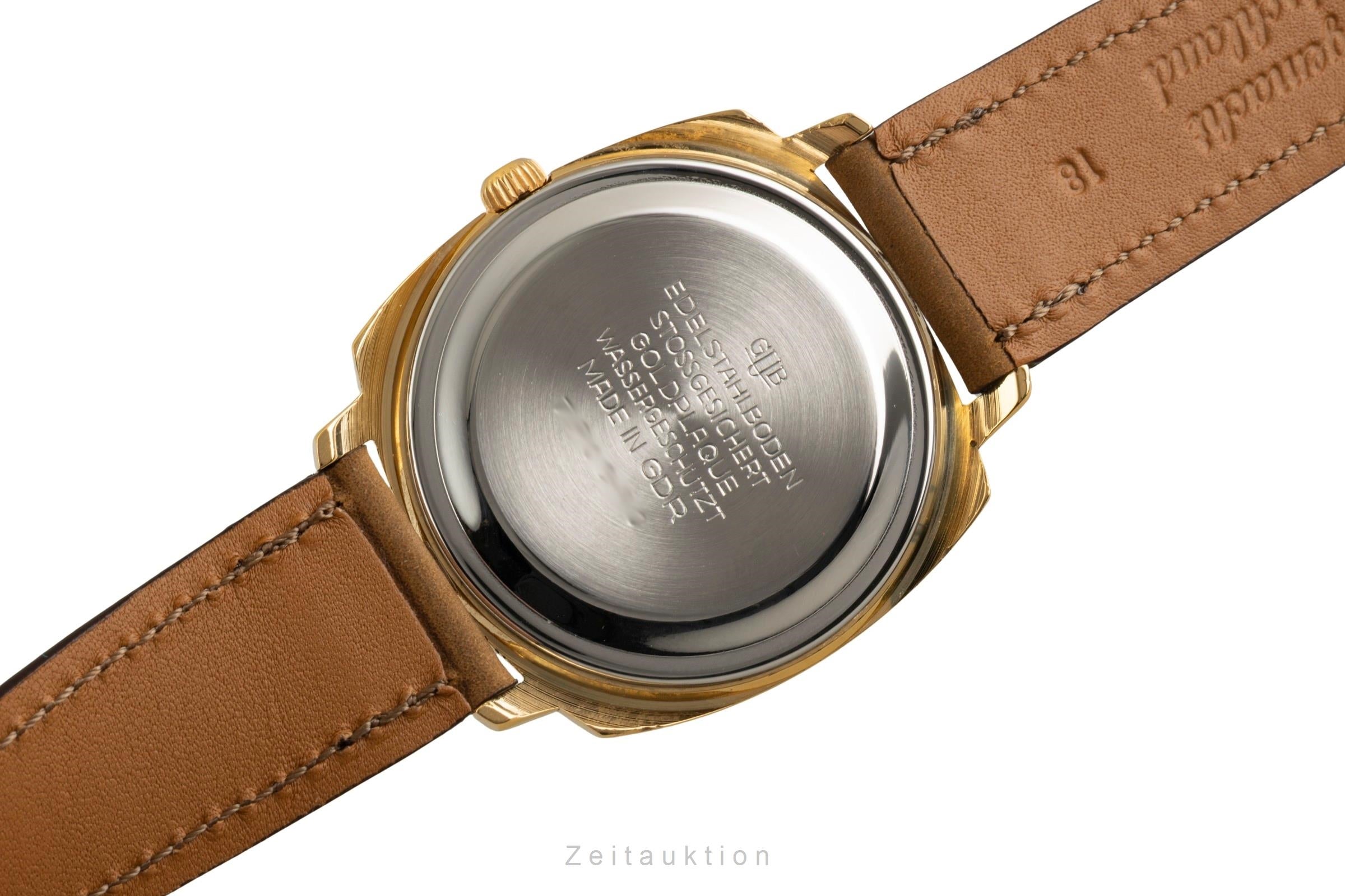Glashütte Spezimatic latón bañado en oro automático reloj para caballeros Vintage  [2601784]