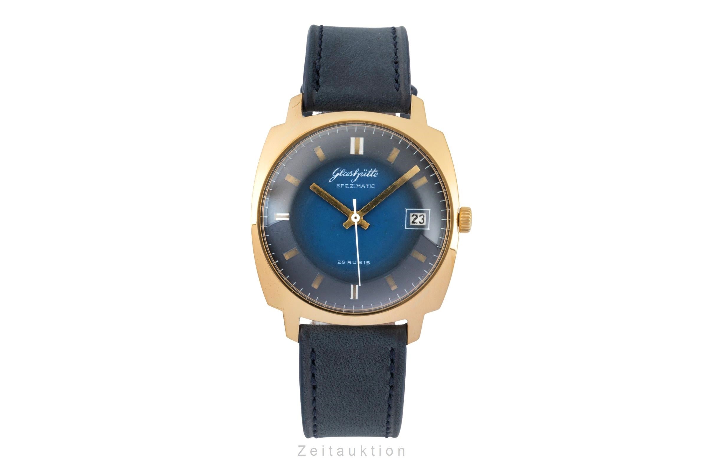 Glashütte Spezimatic latón bañado en oro automático reloj para caballeros Vintage  [2601785]