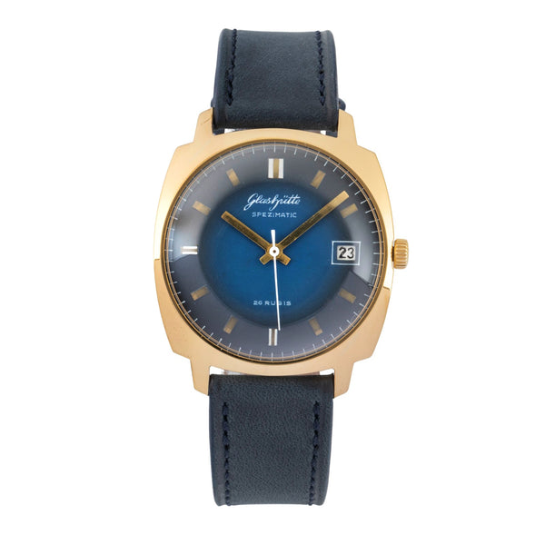 Glashütte Spezimatic latón bañado en oro automático reloj para caballeros Vintage  [2601785]