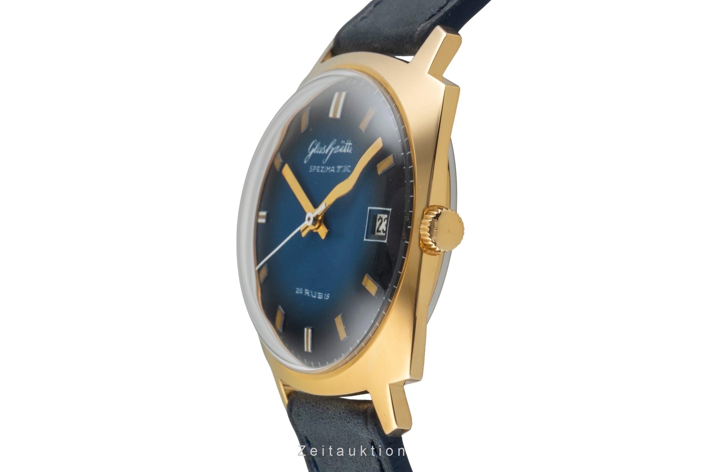 Glashütte Spezimatic latón bañado en oro automático reloj para caballeros Vintage  [2601785]