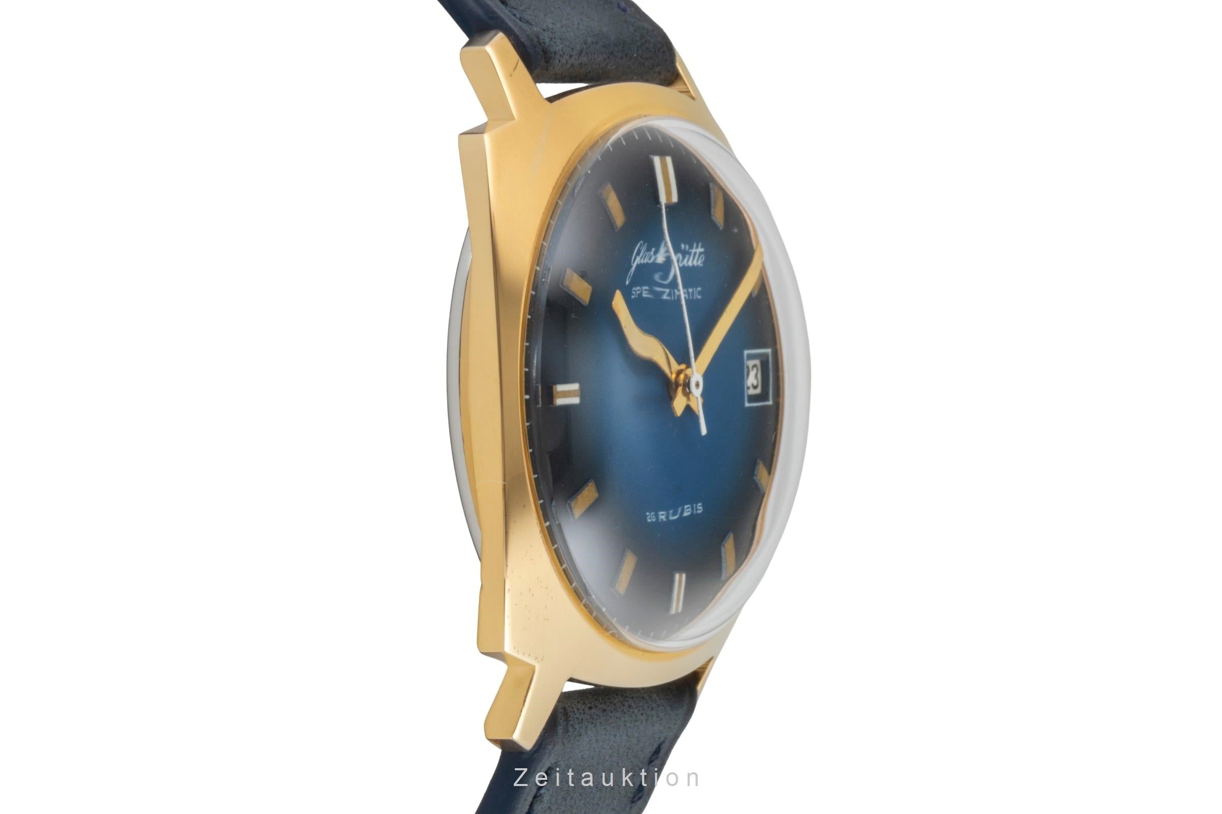 Glashütte Spezimatic latón bañado en oro automático reloj para caballeros Vintage  [2601785]