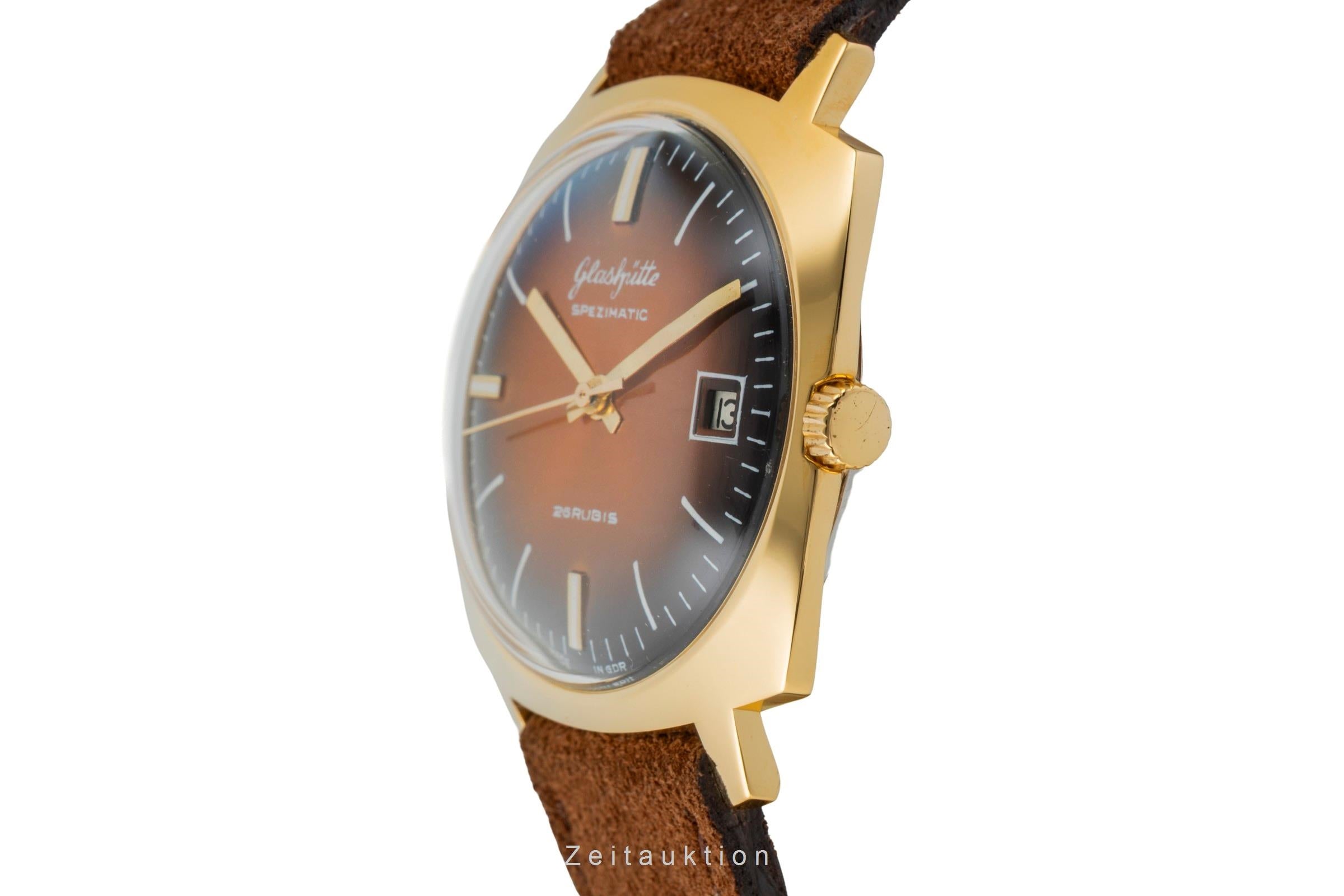 Glashütte Spezimatic latón bañado en oro automático reloj para caballeros Vintage  [2601786]