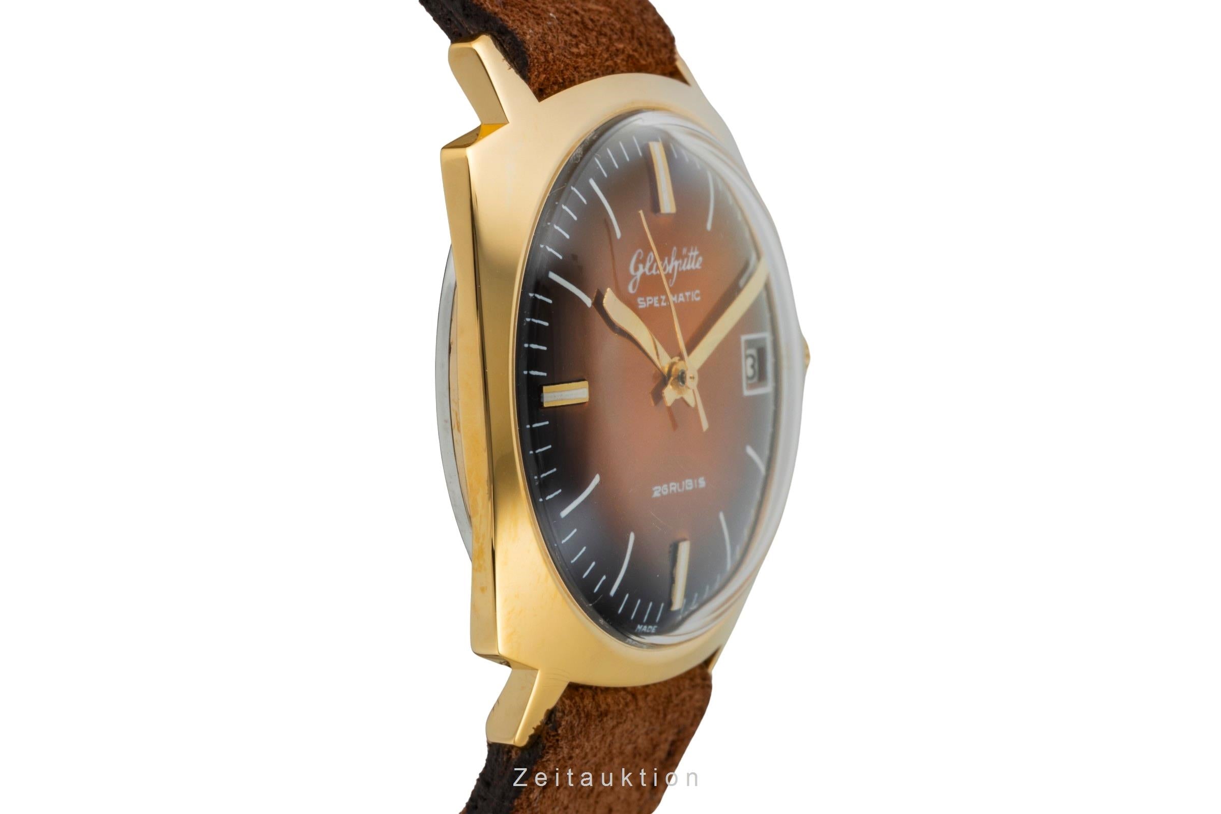 Glashütte Spezimatic latón bañado en oro automático reloj para caballeros Vintage  [2601786]
