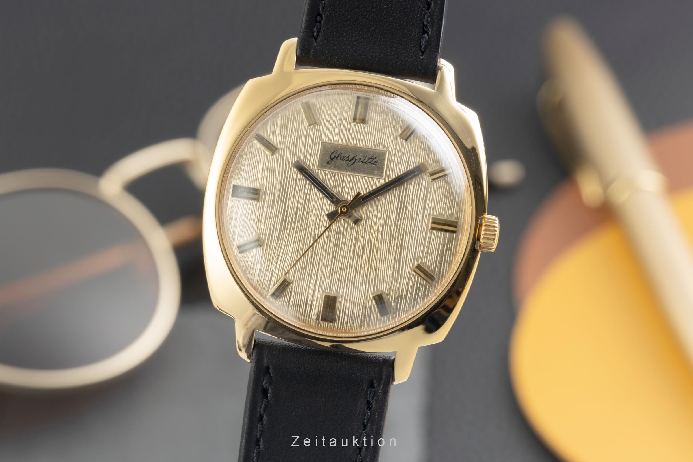 Glashütte Spezimatic latón bañado en oro automático reloj para caballeros Vintage  [2601788]