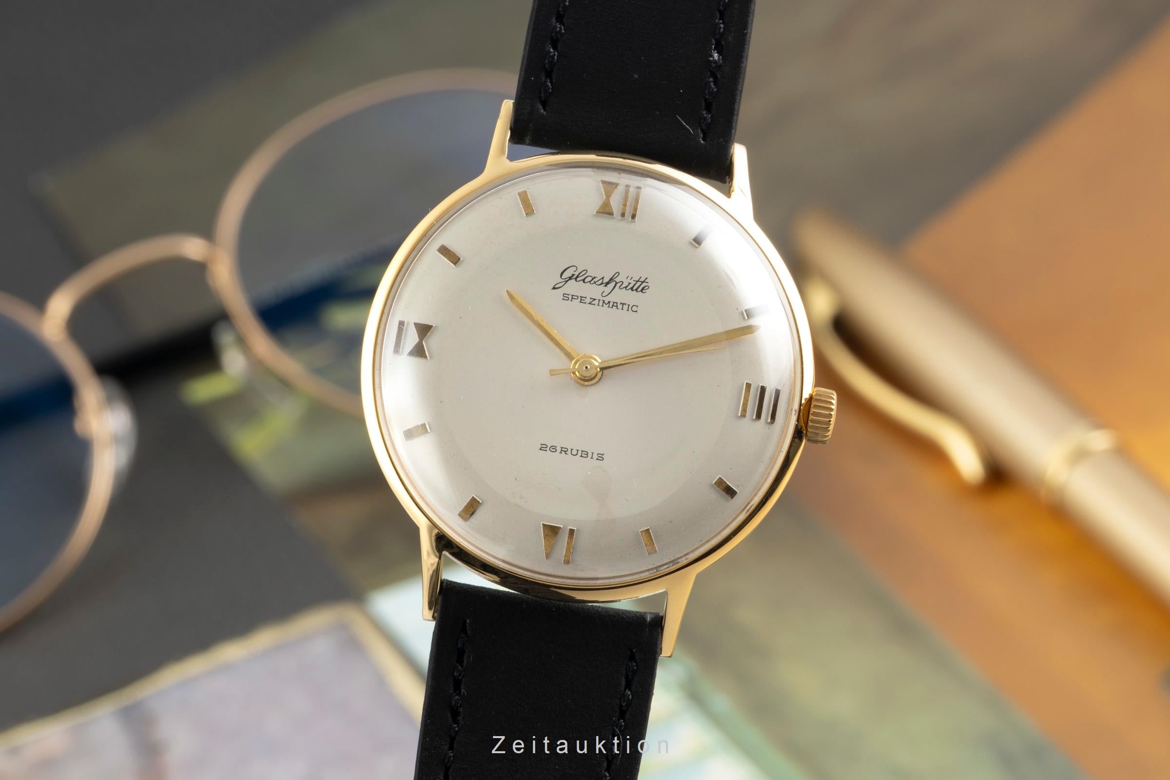 Glashütte Spezimatic latón bañado en oro automático reloj para caballeros Vintage  [2601789]