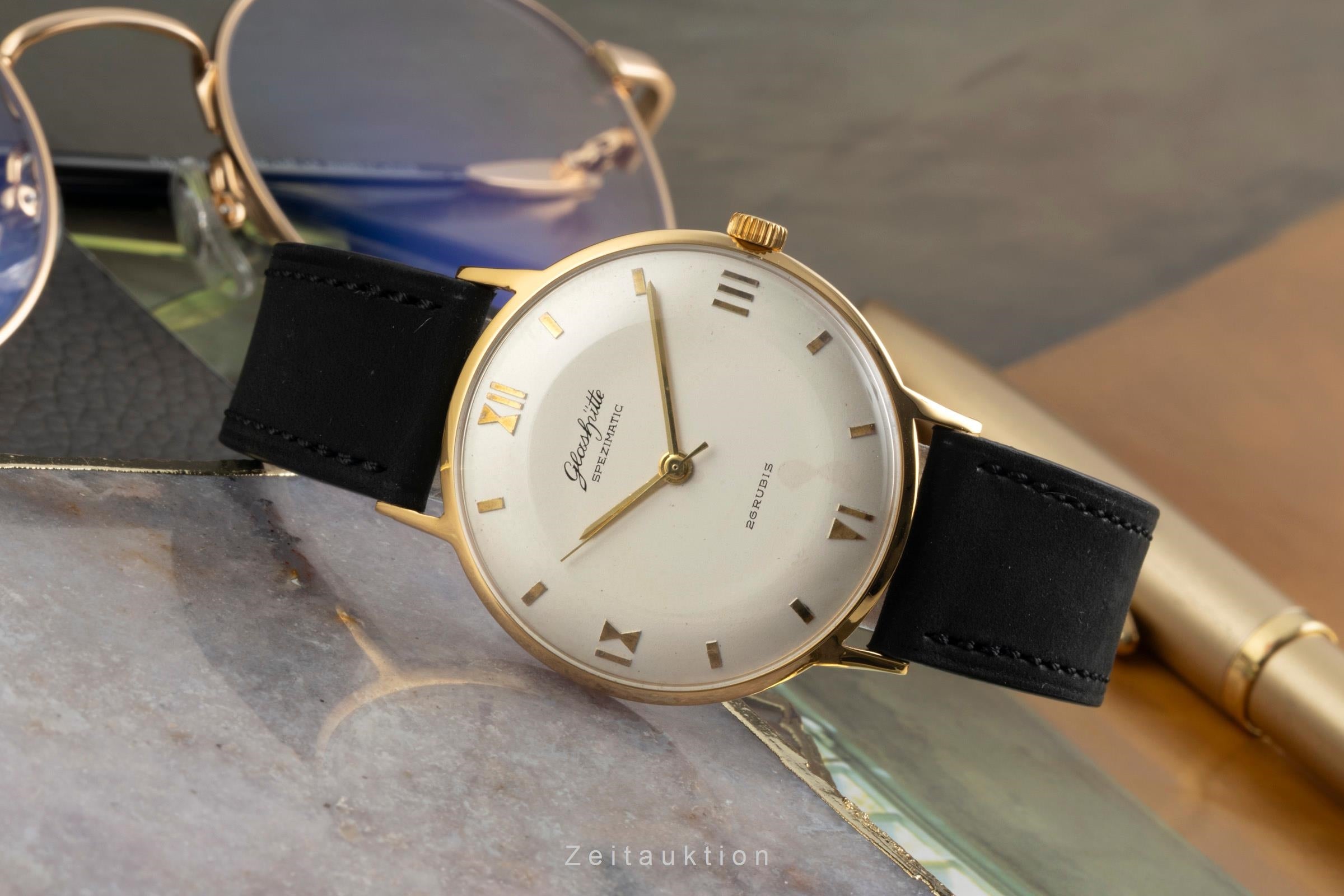 Glashütte Spezimatic latón bañado en oro automático reloj para caballeros Vintage  [2601789]