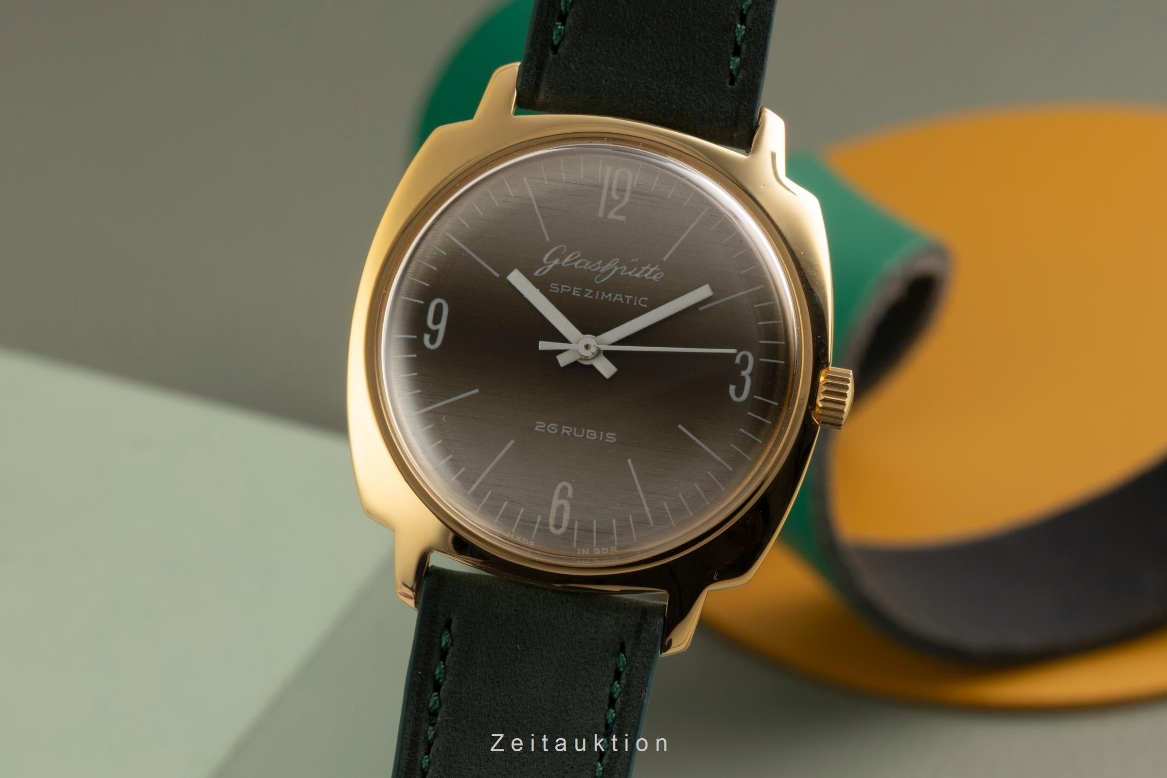 Glashütte Spezimatic latón bañado en oro automático reloj para caballeros Vintage  [2601790]