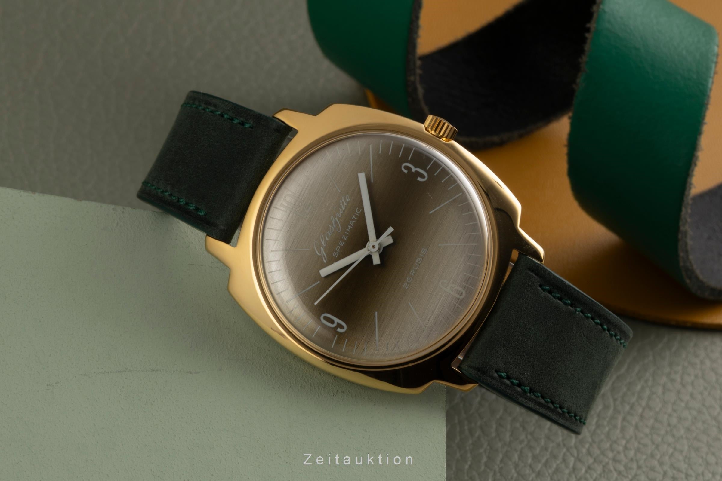 Glashütte Spezimatic latón bañado en oro automático reloj para caballeros Vintage  [2601790]