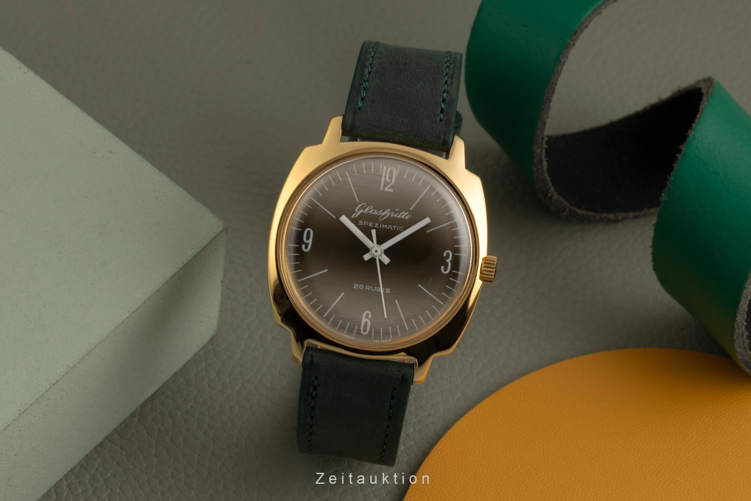 Glashütte Spezimatic latón bañado en oro automático reloj para caballeros Vintage  [2601790]